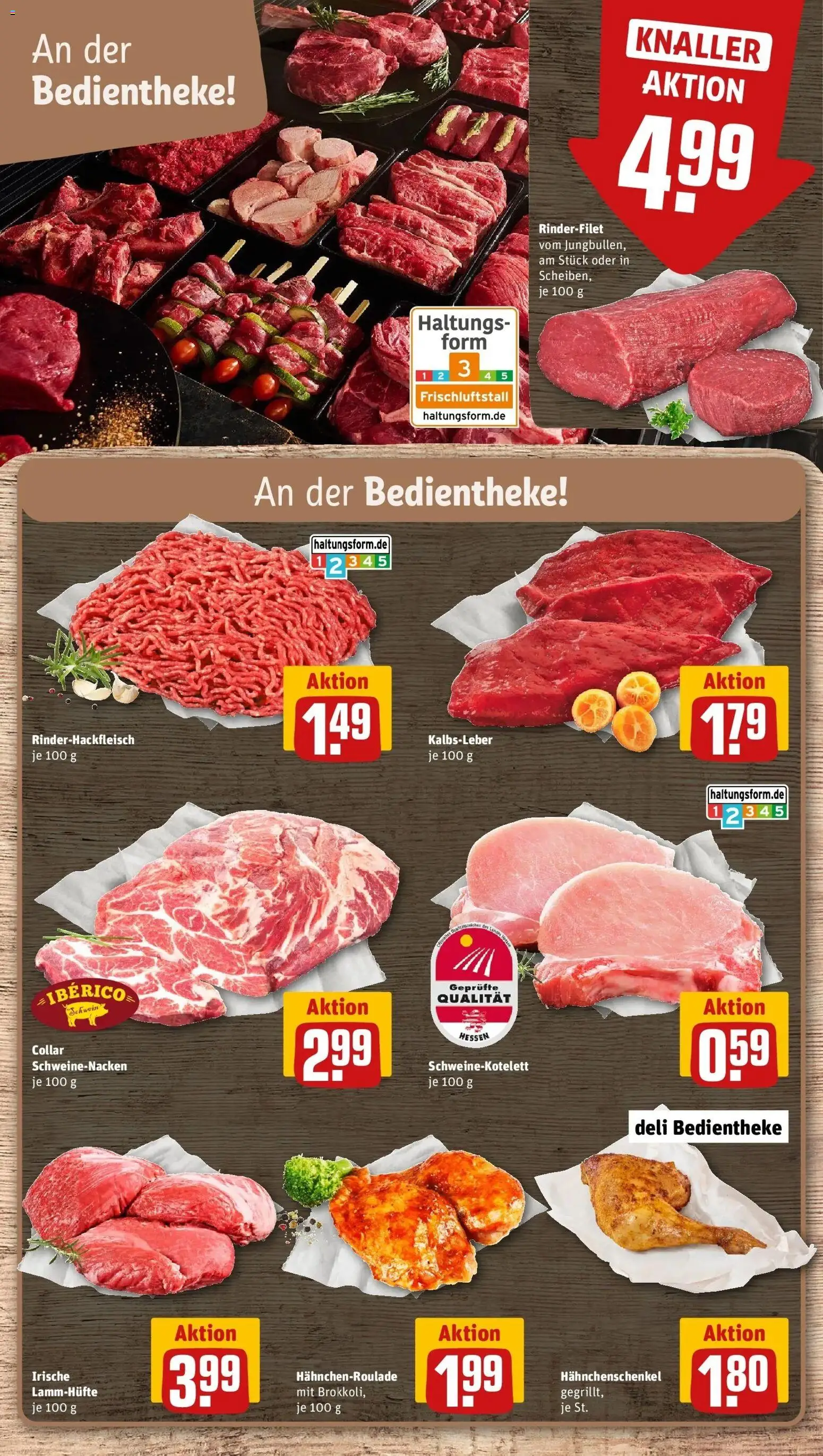 REWE Prospekt ab 31.08.2026 zum Blättern » Angebote | Seite: 8 | Produkte: Hahnchenschenkel, Rinderfilet, Schweinenacken, Kalbsleber
