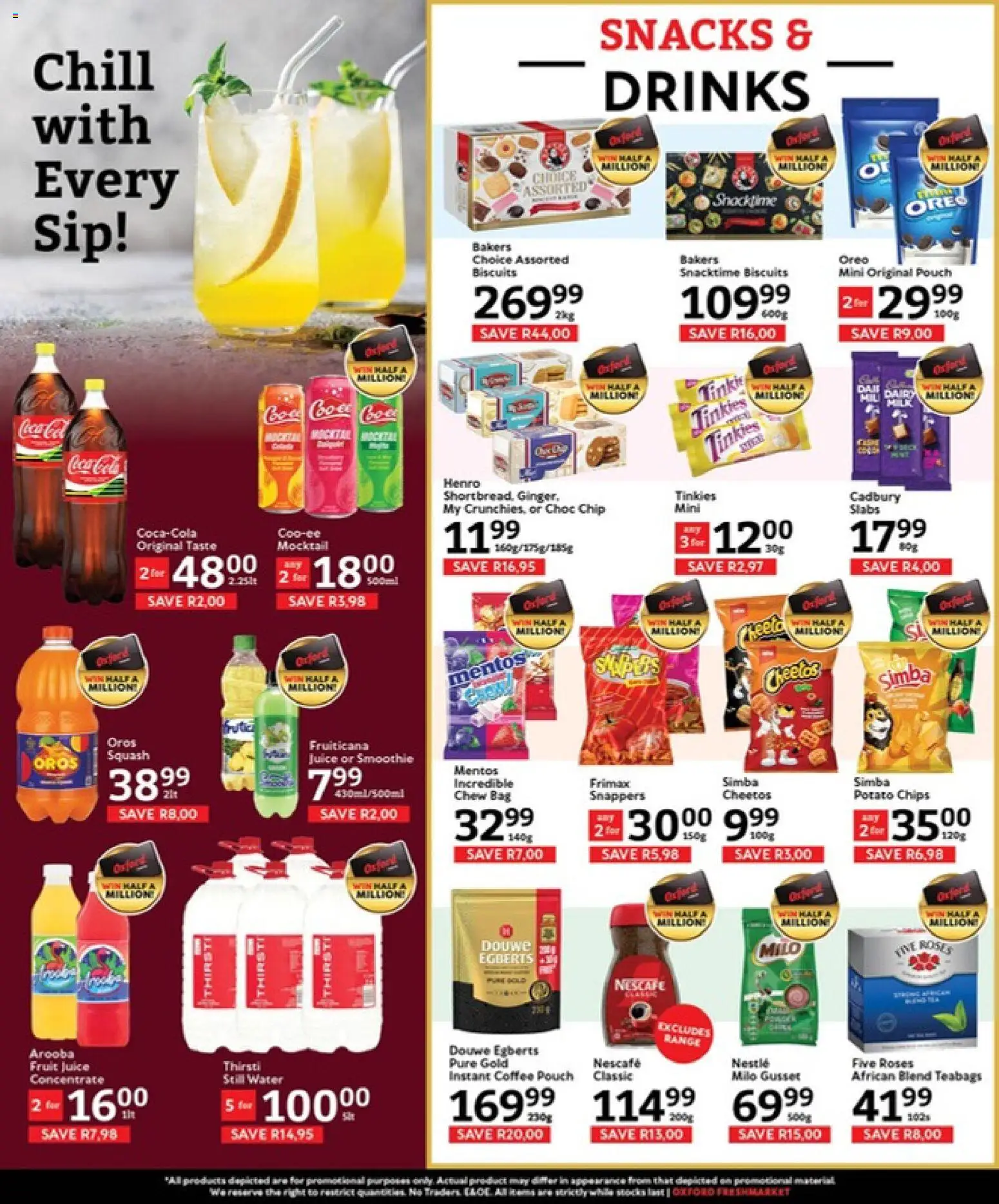 New Oxford Freshmarket catalogue – valid from 21/10/2026 | Page: 8 | Products: Juice, Snacks, Chips, Water