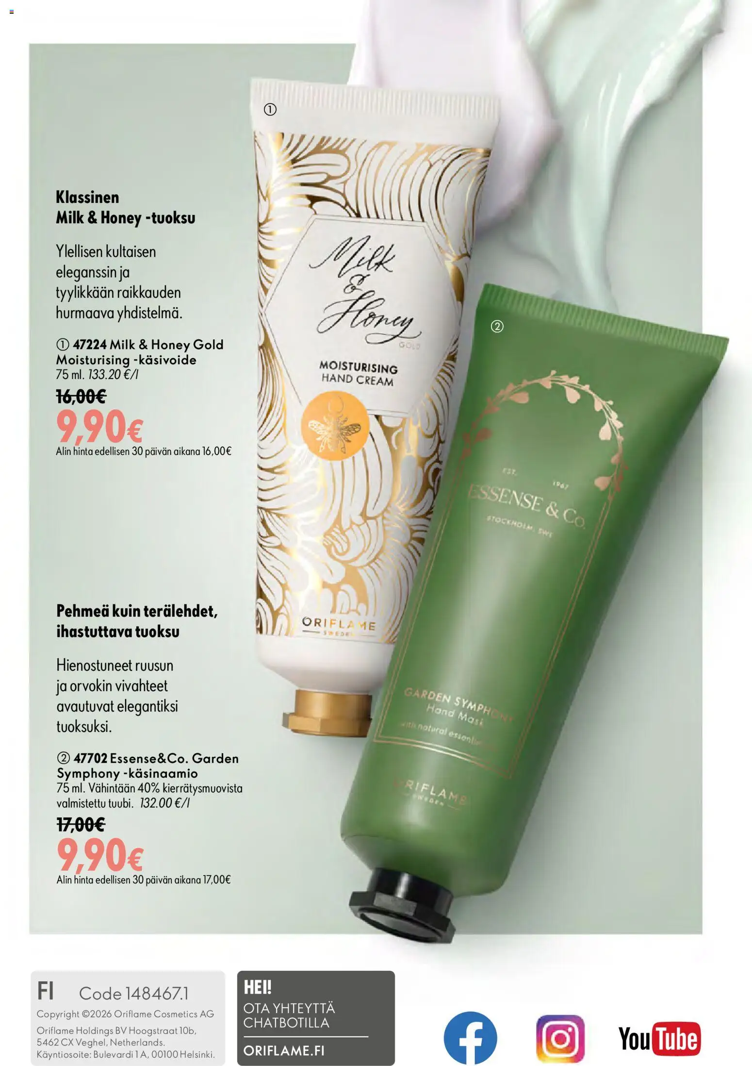 Oriflame tarjoukset – voimassa 16/09/2026 alkaen | Sivu: 148 | Tuotteet: Tuoksu, Käsivoide, Käsinaamio