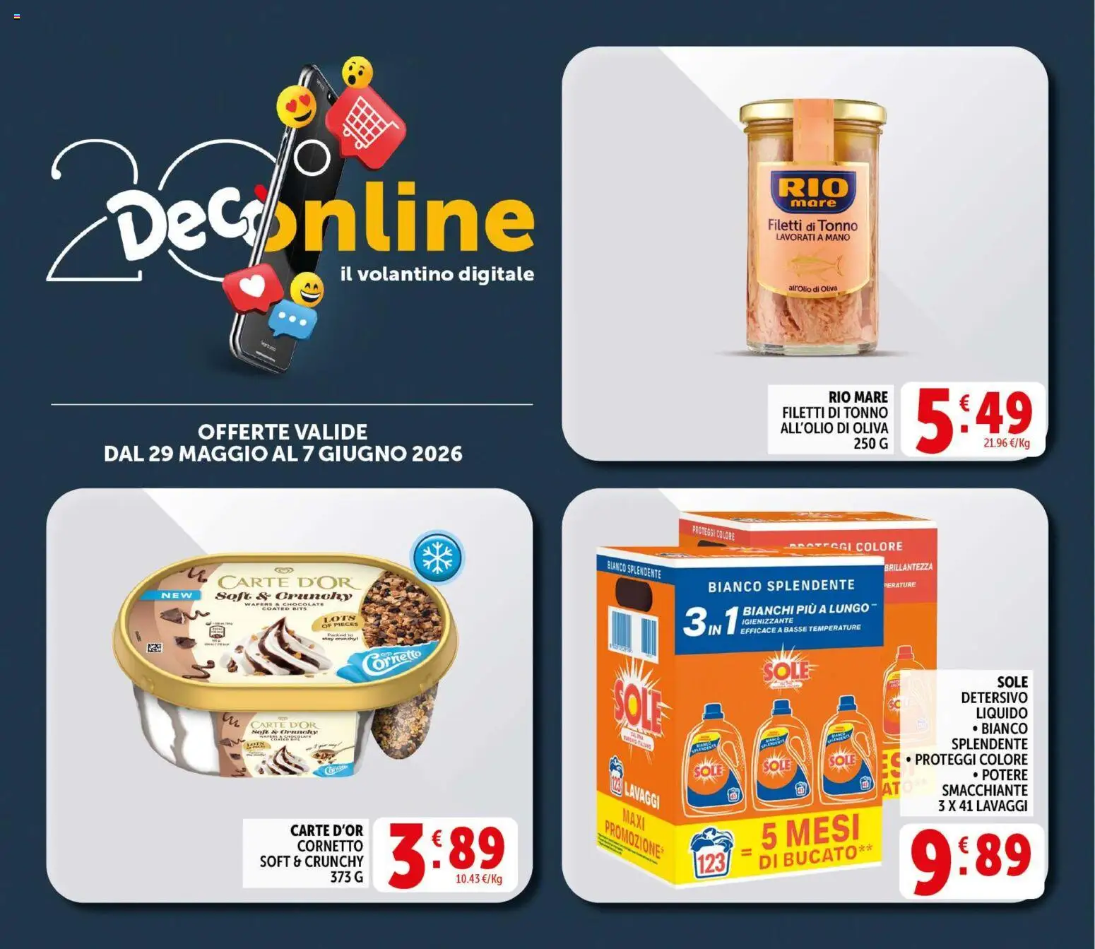 Volantino Decò del 29.05.2026 | Pagina: 21 | Prodotti: Cornetto, Tonno