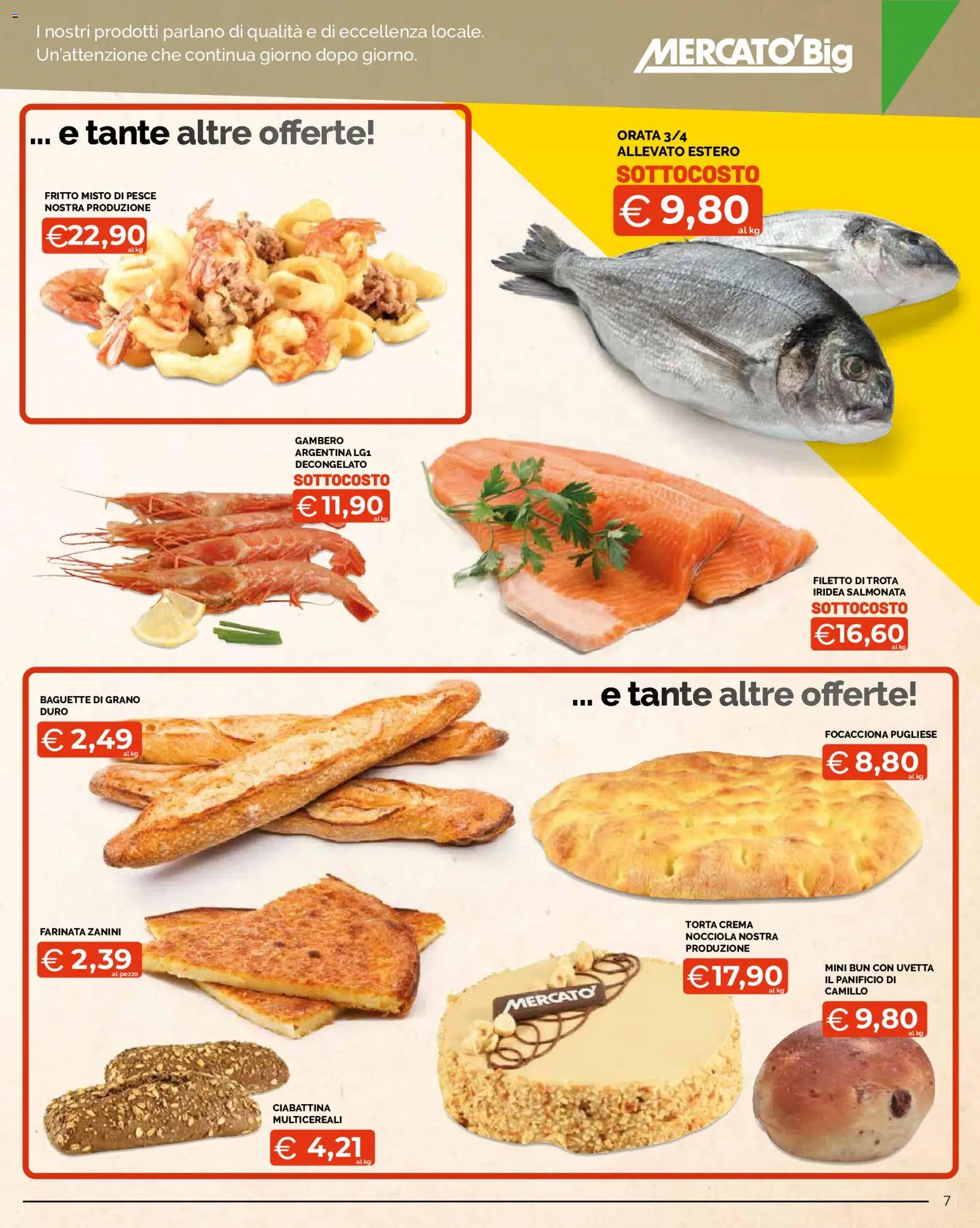 Volantino Mercatò del 09/07/2026 | Pagina: 7 | Prodotti: Crema, Pesce, Trota, Orata