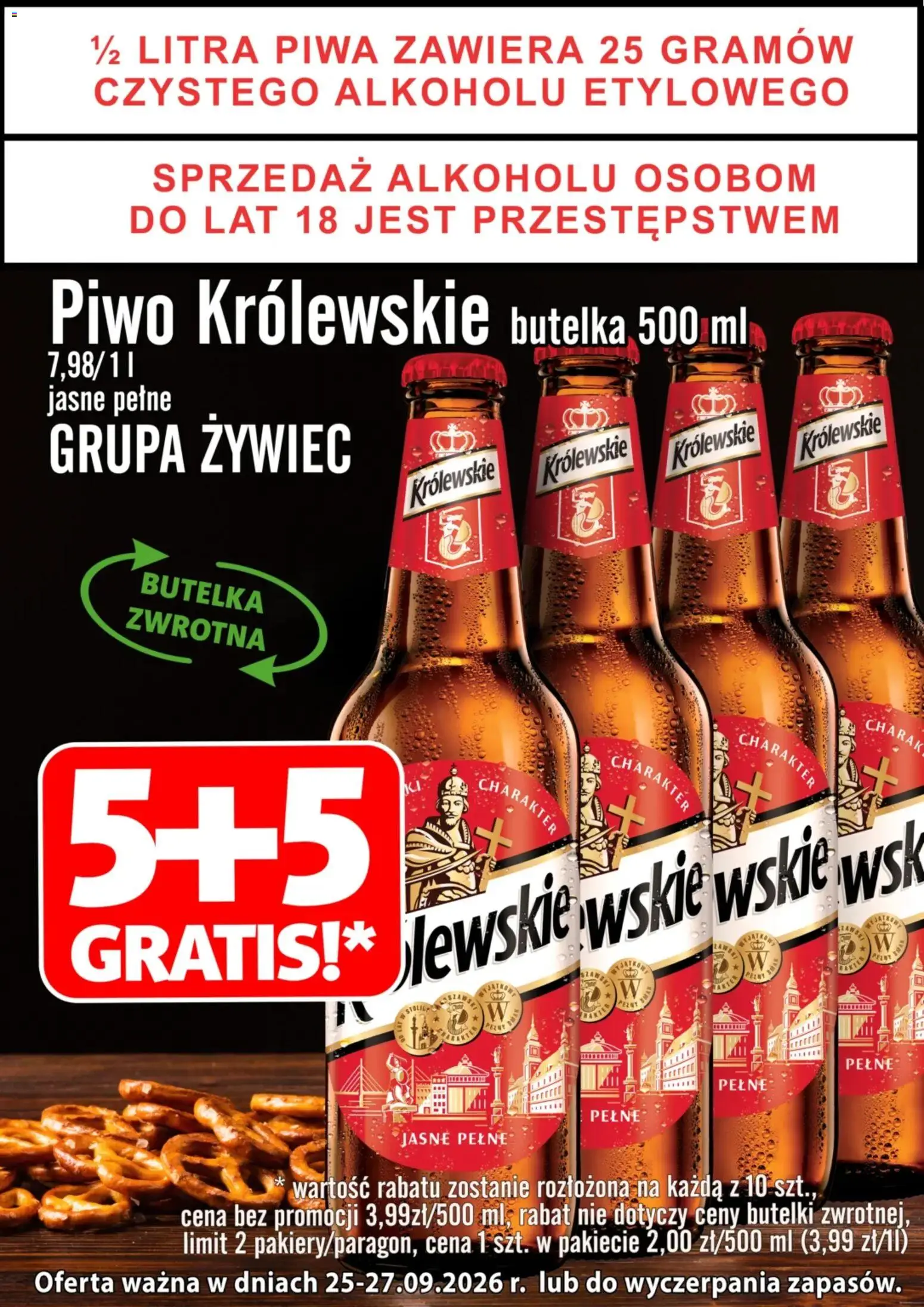 Prim Market promocja - Piwo Królewskie 5+5 Gratis od 25.09.2026 | Strona: 1 | Produkty: Piwo Królewskie, Piwo