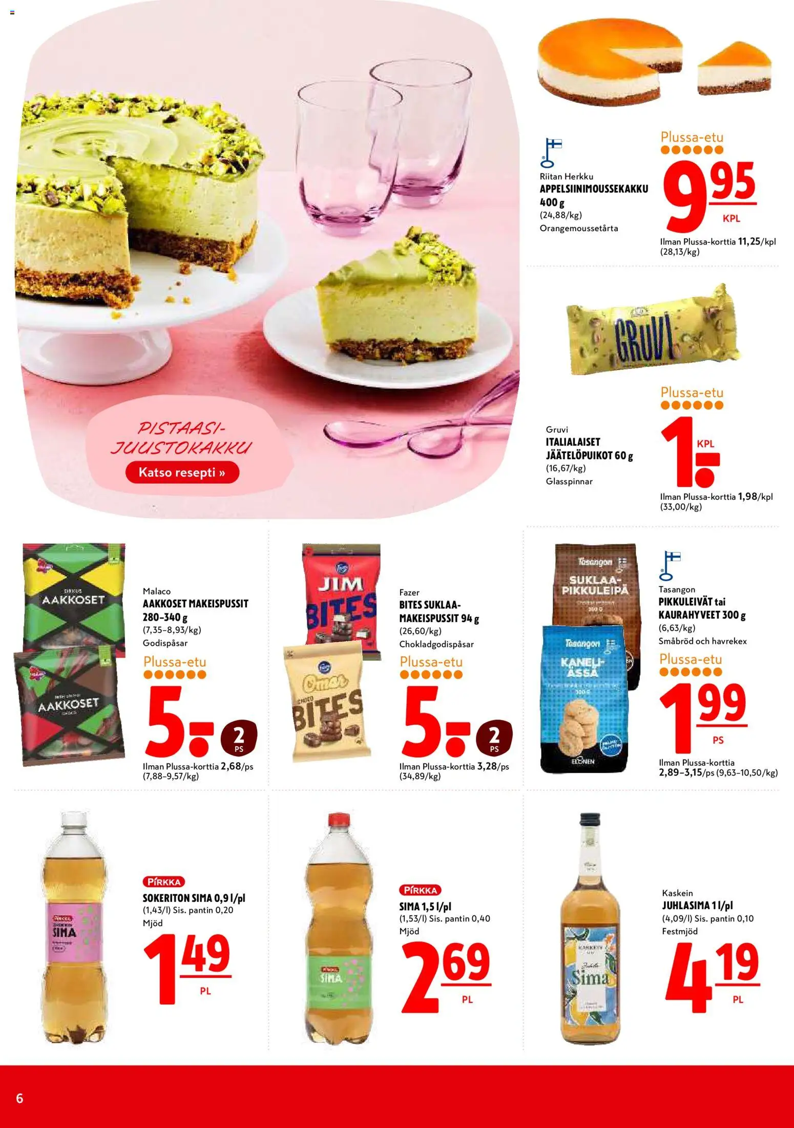K-Citymarket tarjoukset – voimassa 16.04.2026 alkaen | Sivu: 6 | Tuotteet: Makeispussit, Kaneli, Suklaa, Pikkuleivät