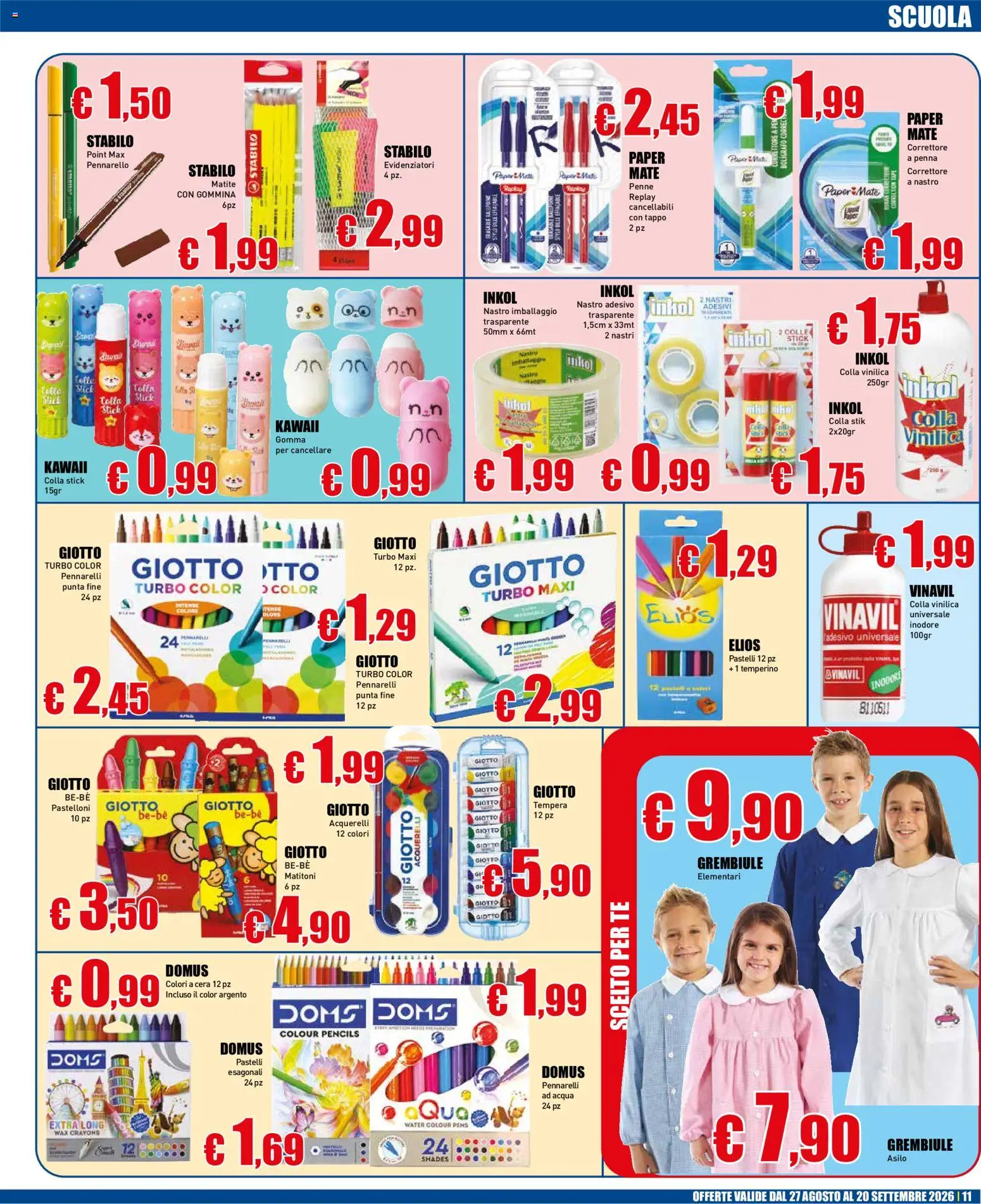 Volantino Casalandia del 27/08/2026 | Pagina: 11 | Prodotti: Tè, Nastro adesivo, Temperino, Pennarelli