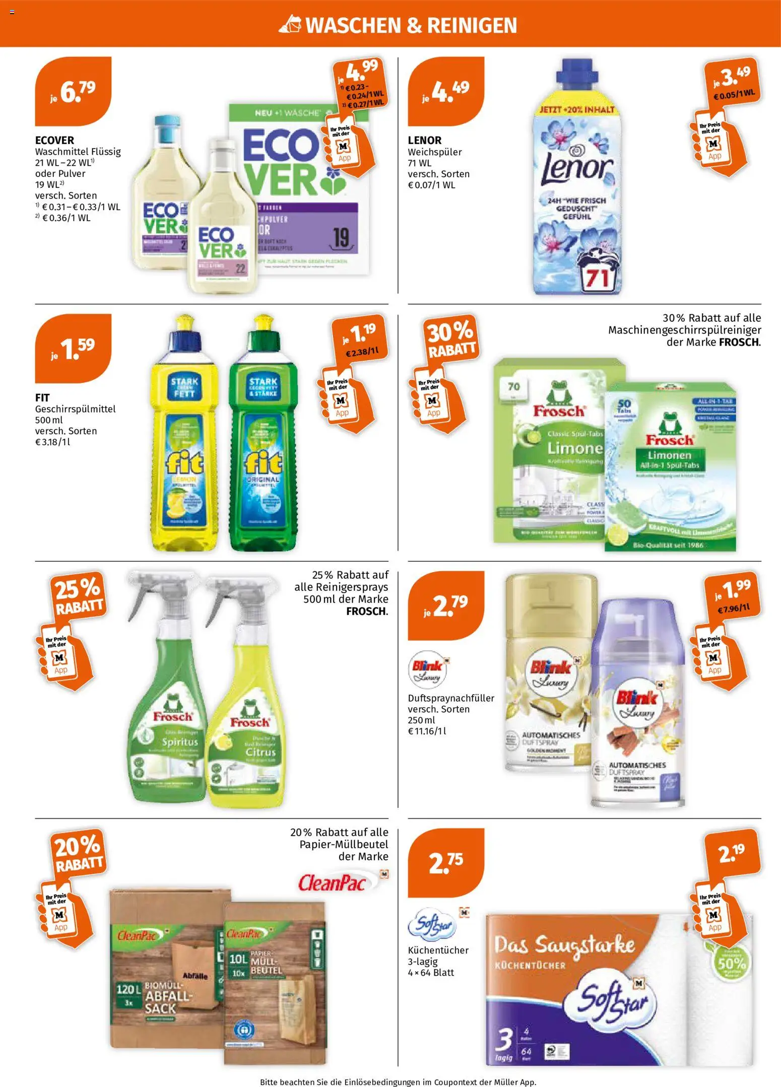 Müller Prospekt – gültig ab 21.09.2026 | Seite: 8 | Produkte: Lenor, Weichspüler, Waschmittel, Geschirrspülmittel