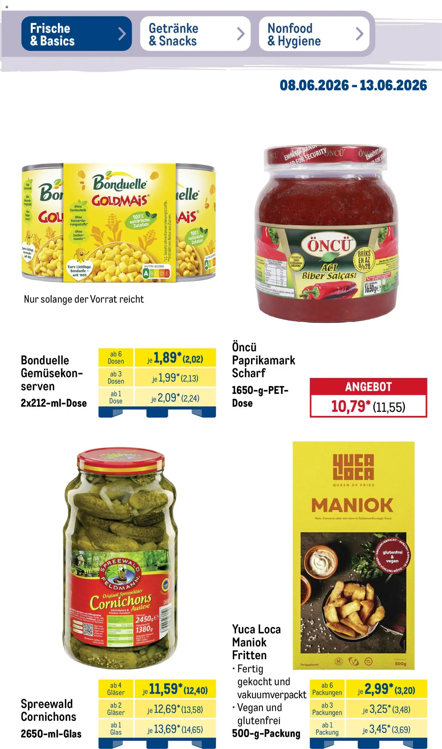 Metro Prospekt – gültig ab 08.06.2026 | Seite: 19 | Produkte: Nachos, Zwiebeln, Zucker