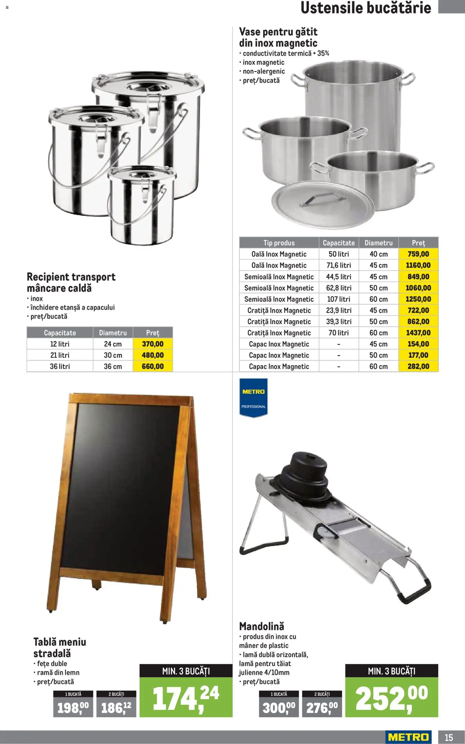 Noul catalog Metro – valabil de la 01.04.2026 | Pagină: 15 | Produse: Oală, Tablă, Mâner, Bucătărie