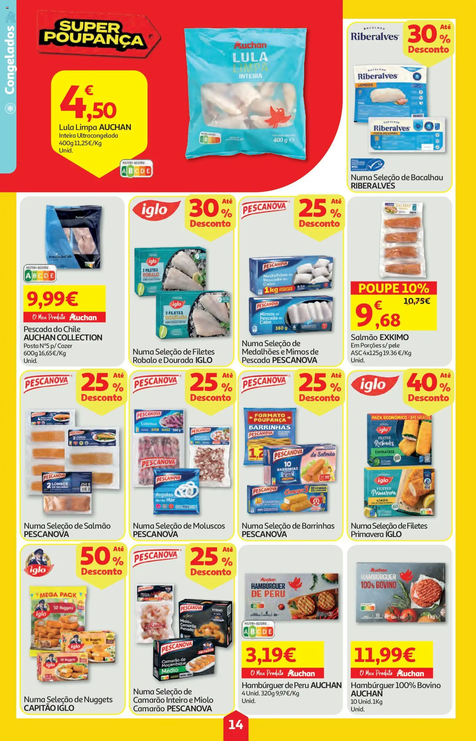 Auchan folheto │ válido de 28.05.2026 | Página: 14 | Produtos: Porta, Cabo, Pescada, Hambúrguer
