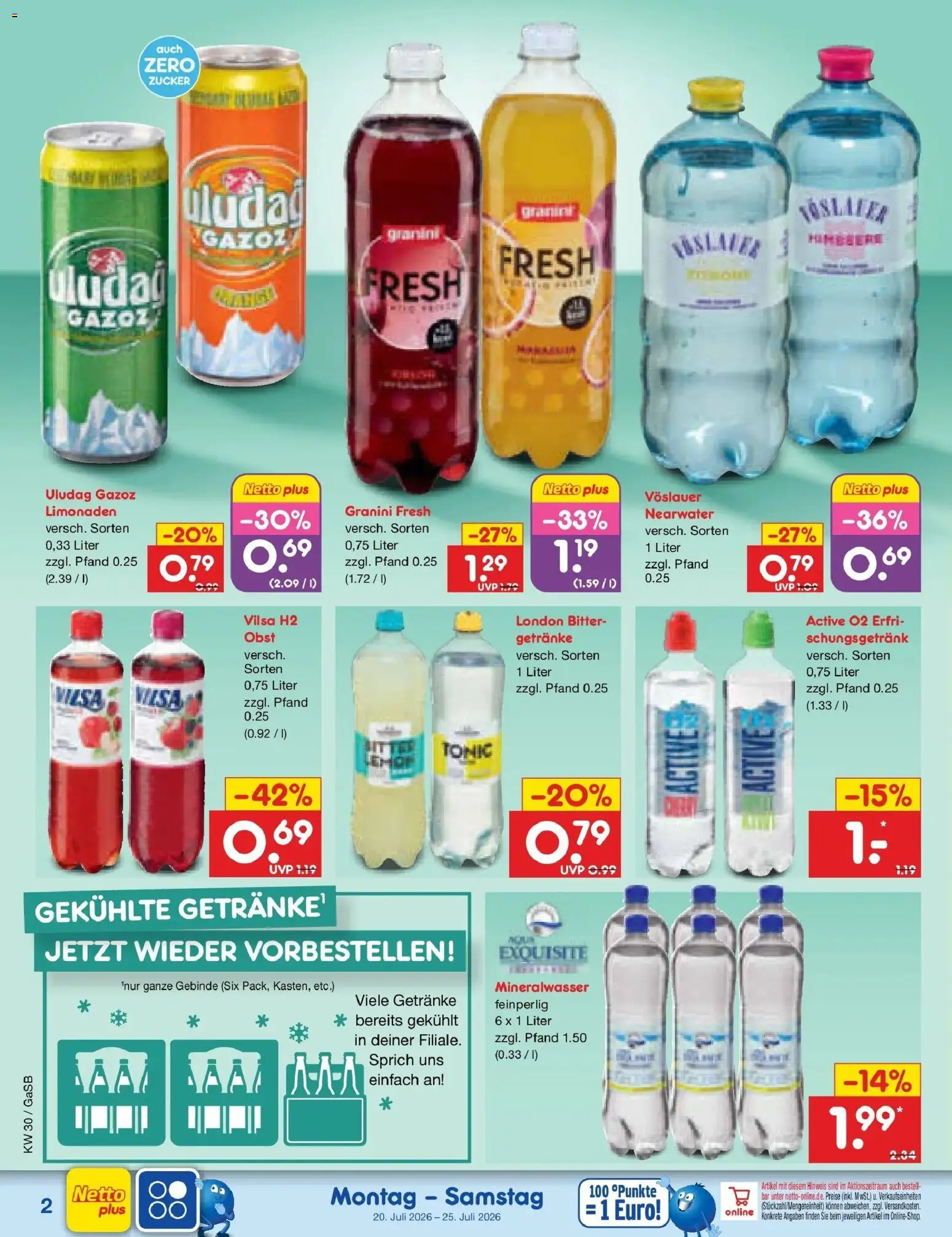 Netto Marken-Discount Prospekt Bremen-Lesum – gültig ab 20.07.2026 | Seite: 56 | Produkte: Mineralwasser, Obst, Zucker, Granini