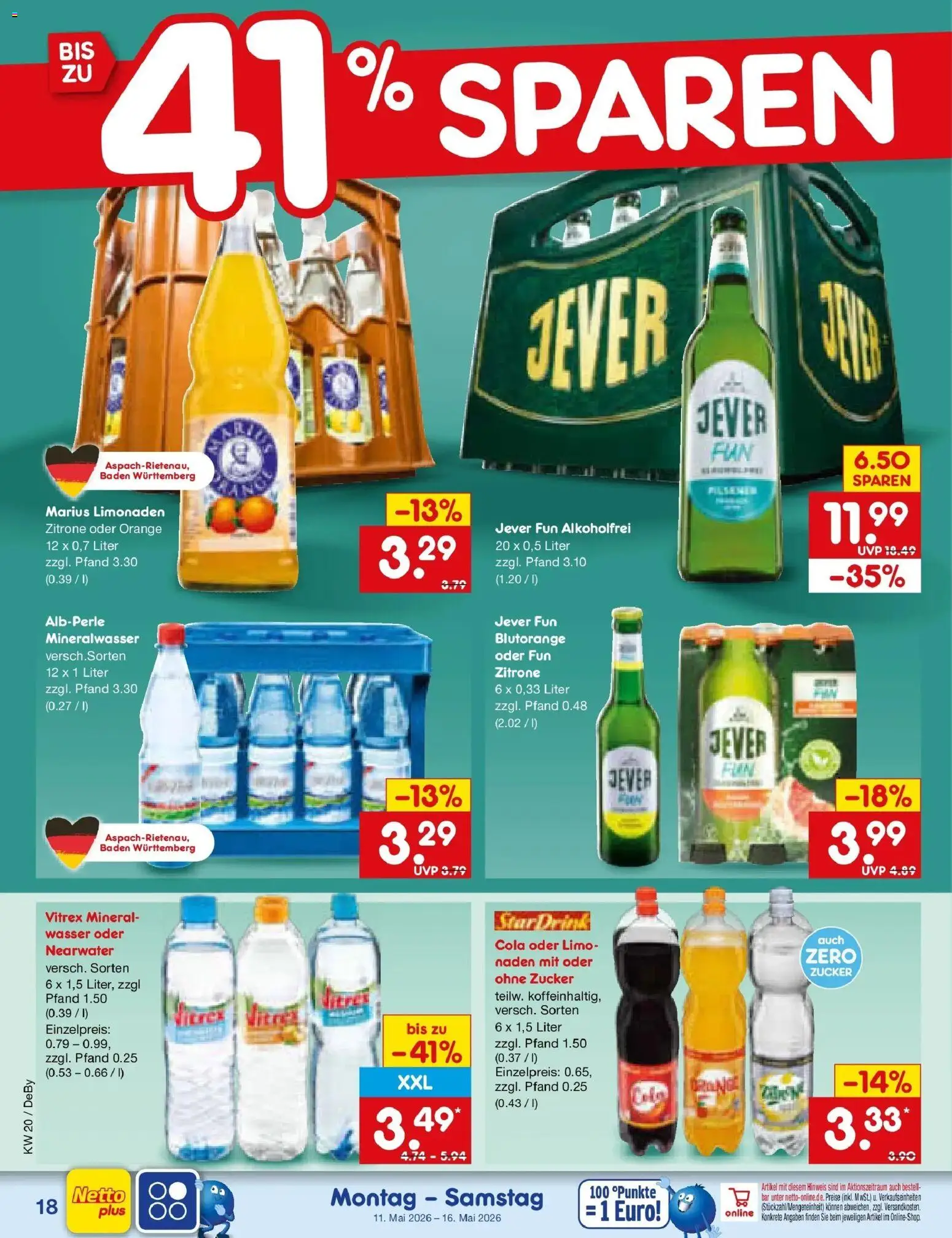 Netto Marken-Discount Prospekt Buttenwiesen	 – gültig ab 10.05.2026 | Seite: 25 | Produkte: Mineralwasser, Wasser, Zucker, Jever