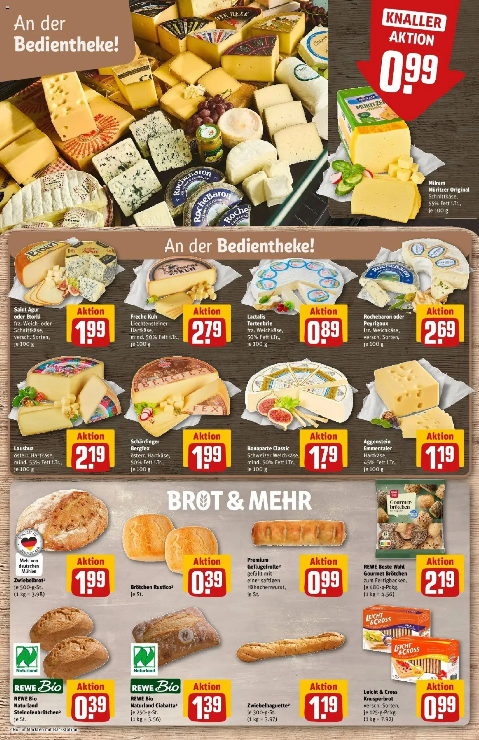 REWE Prospekt ab 17.08.2026 zum Blättern » Angebote | Seite: 15 | Produkte: Mehl, Milram, Brot