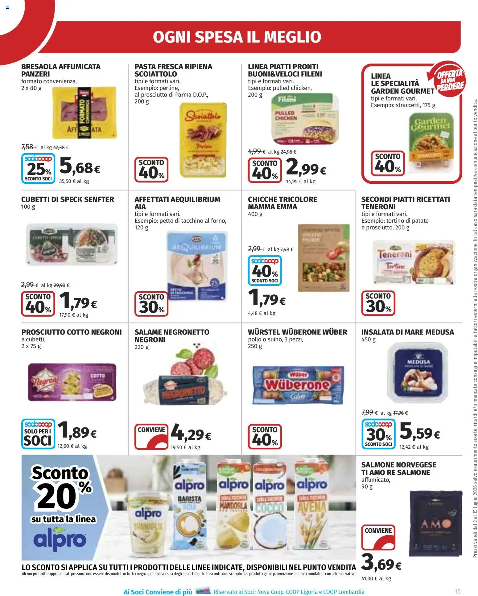 Volantino Ipercoop del 02/07/2026 | Pagina: 15 | Prodotti: Speck, Bresaola, Patate, Pasta