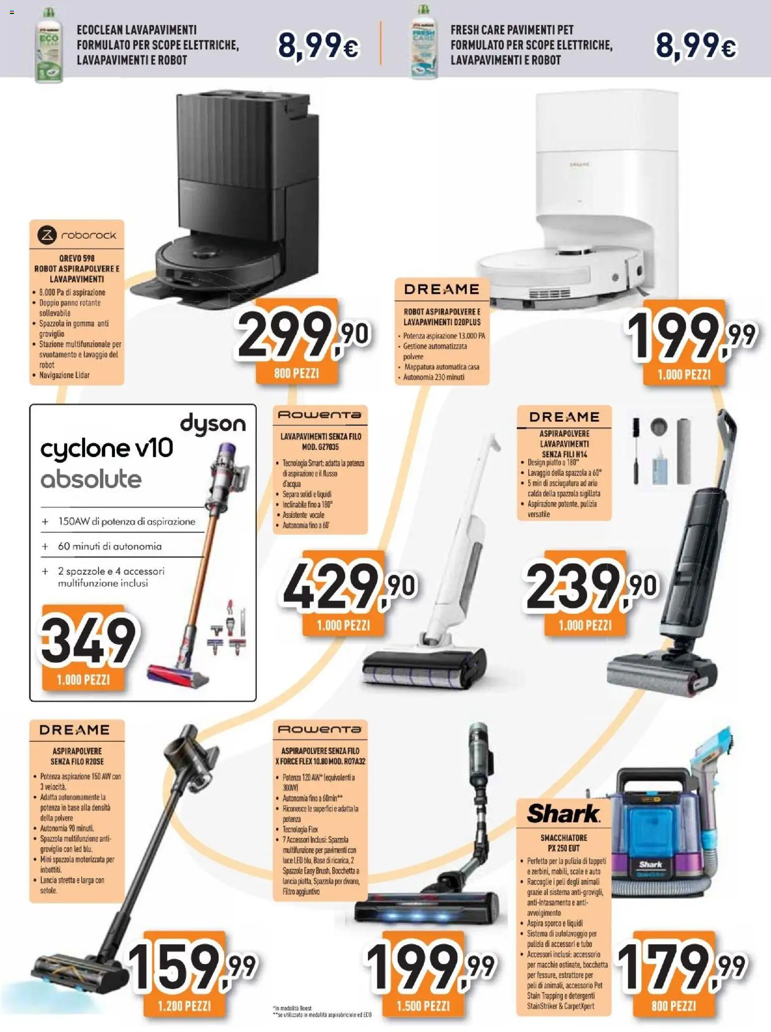 Volantino Unieuro del 11.06.2026 | Pagina: 17 | Prodotti: Spazzola, Robot aspirapolvere, Aspirapolvere, Robot