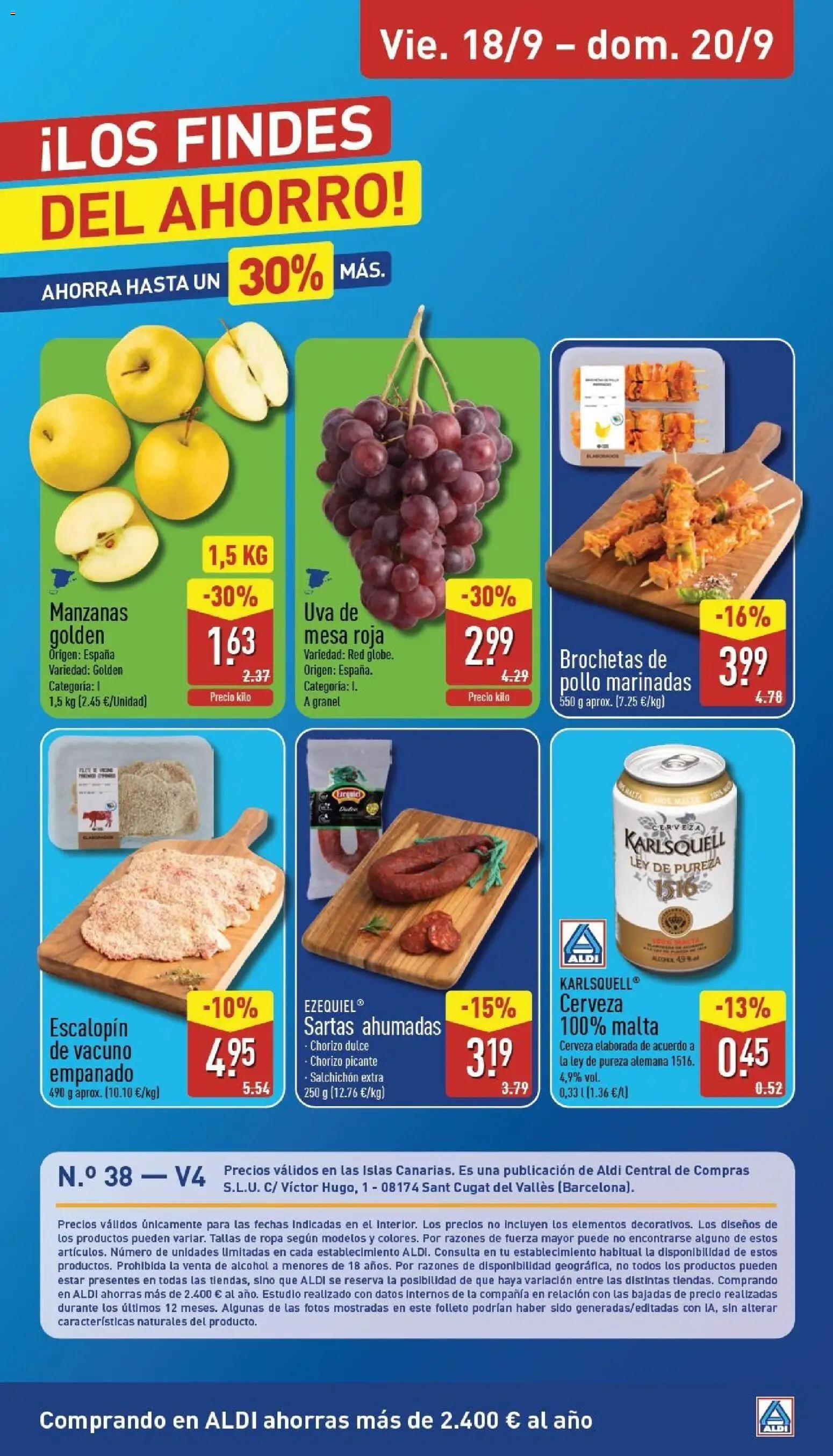 Aldi folleto Canarias │ válido desde el 14/09/2026 | Página: 35 | Productos: Dulce, Mesa, Alcohol, Pollo