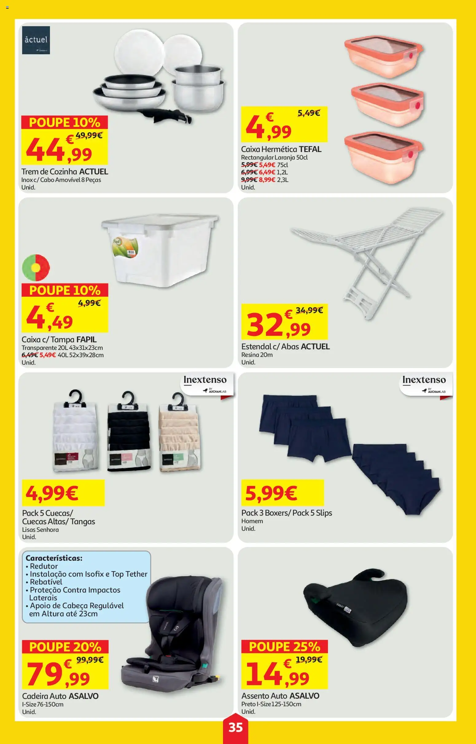 Auchan folheto │ válido de 09/07/2026 | Página: 35 | Produtos: Cabo, Top, Cadeira, Cuecas