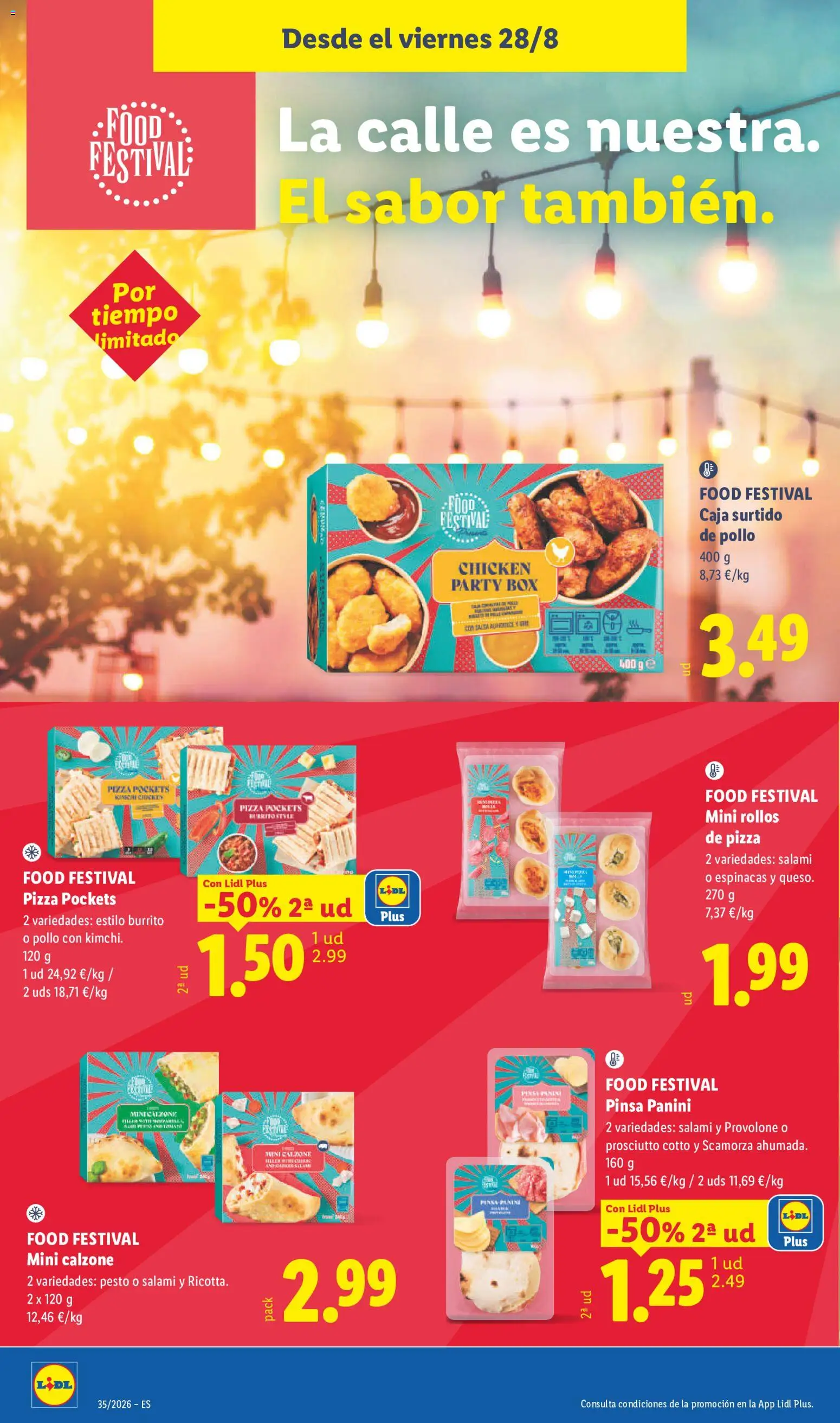 Lidl folleto │ válido desde el 24/08/2026 | Página: 28 | Productos: Pizza, Espinacas, Pollo, Caja