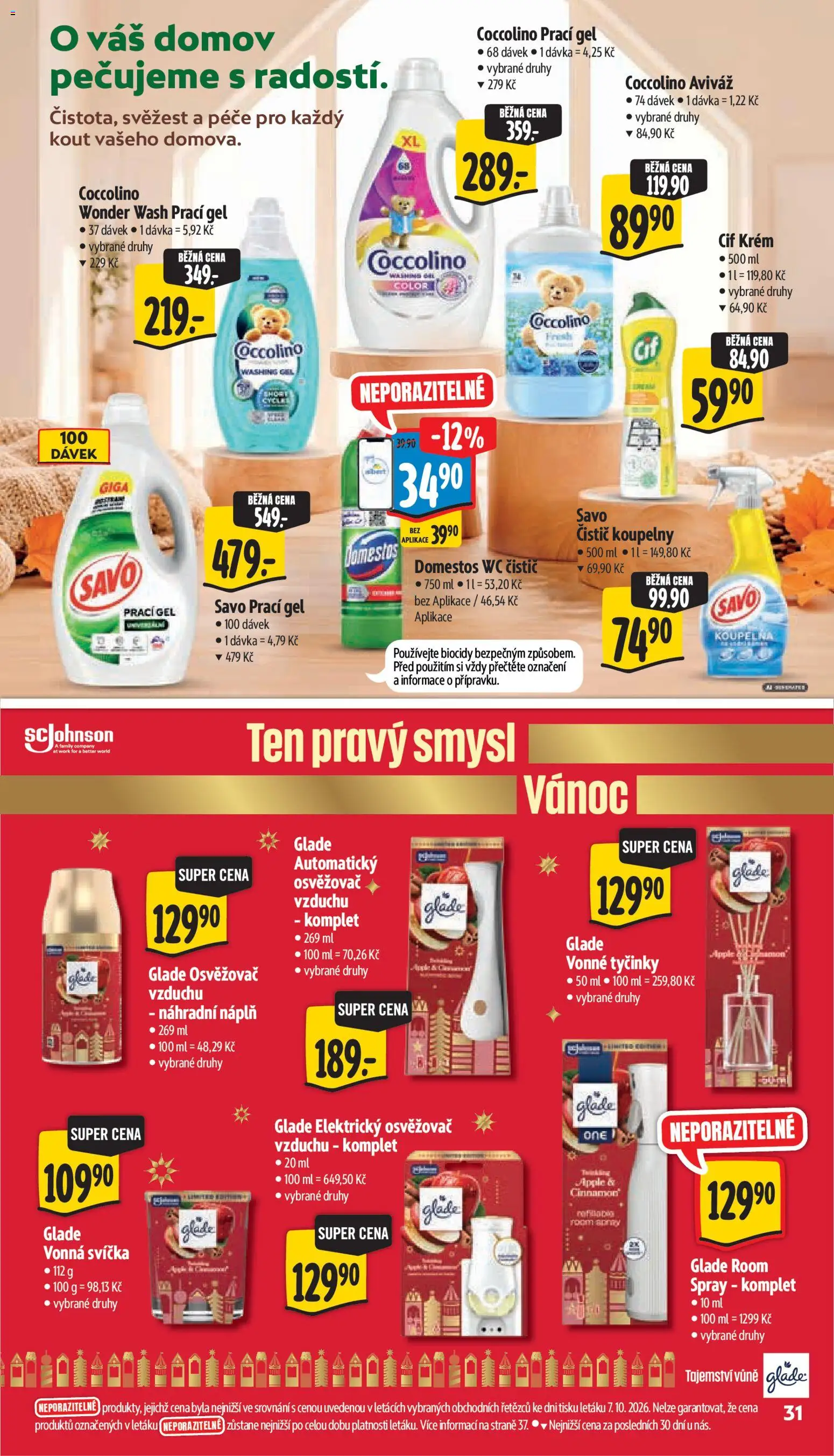 Albert leták - Hypermarket - Znojmo od 14.10.2026 | Strana: 50 | Produkty: Savo, Tyčinky, Vonné tyčinky, Wc čistič