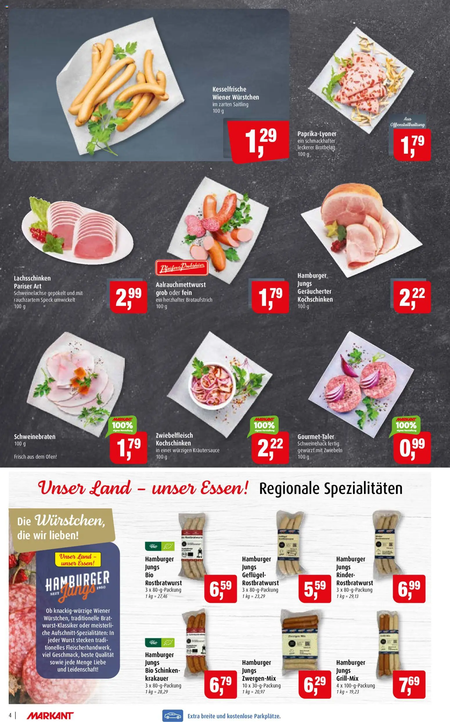 Markant Prospekt – gültig ab 29.06.2026 | Seite: 4 | Produkte: Ofen, Wiener wurstchen, Zwiebeln, Schinken