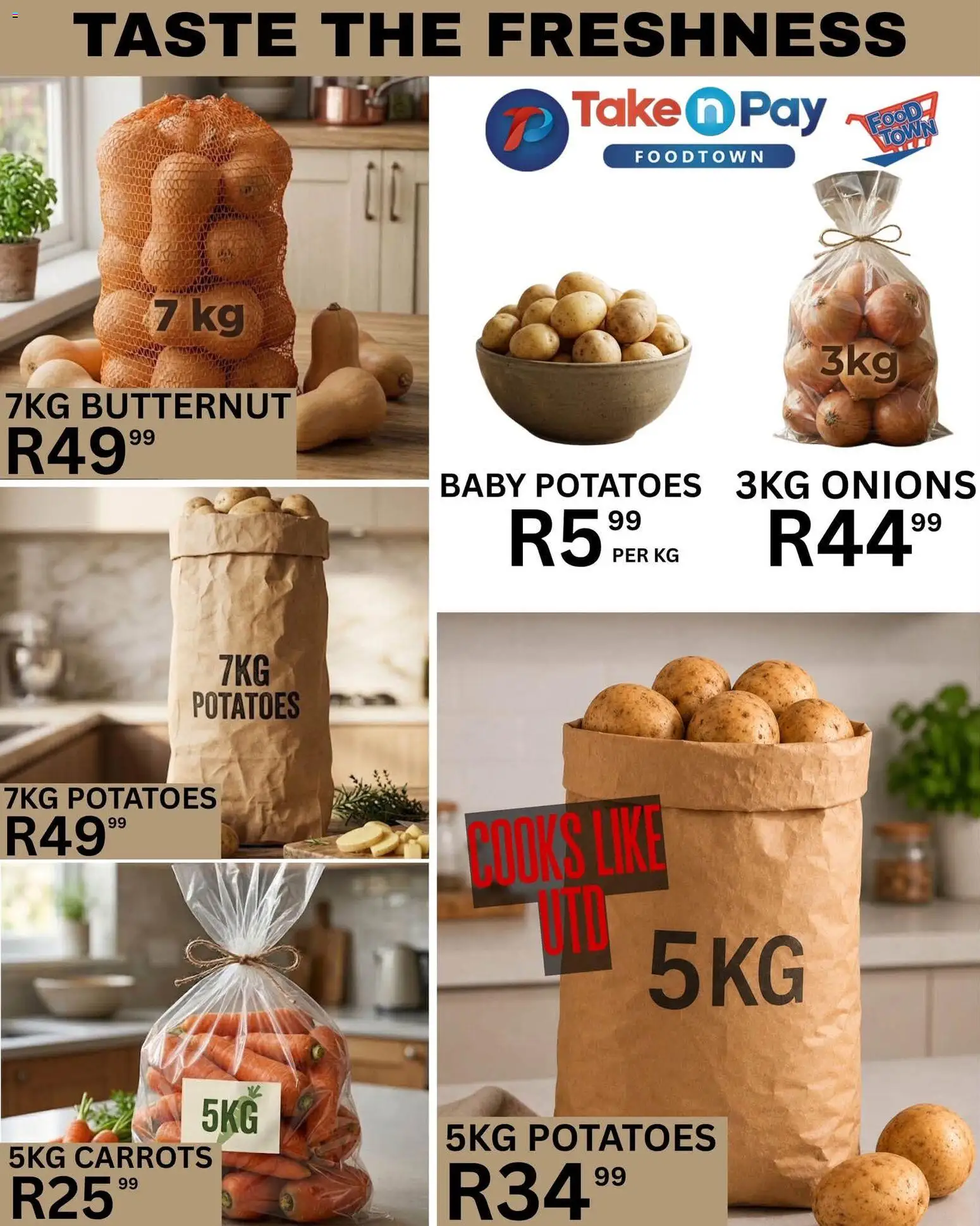 New Take n Pay catalogue – valid from 14/07/2026 | Page: 10 | Products: Carrots, Potatoes, Onions