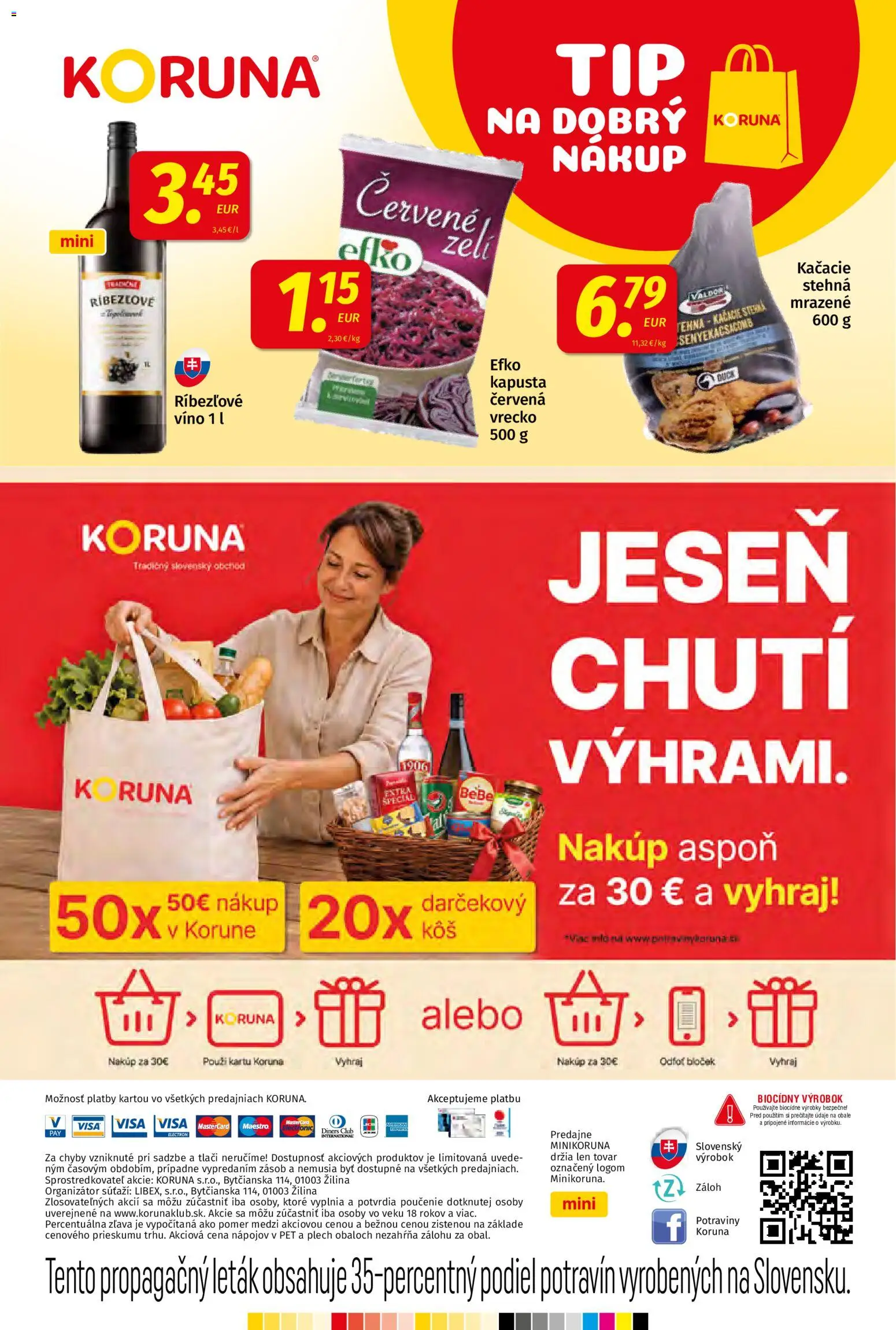 Nové Koruna akcie – leták je platný od 11.09.2026 | Strana: 24 | Produkty: Kapusta, Víno, Kačacie stehná, Stehná