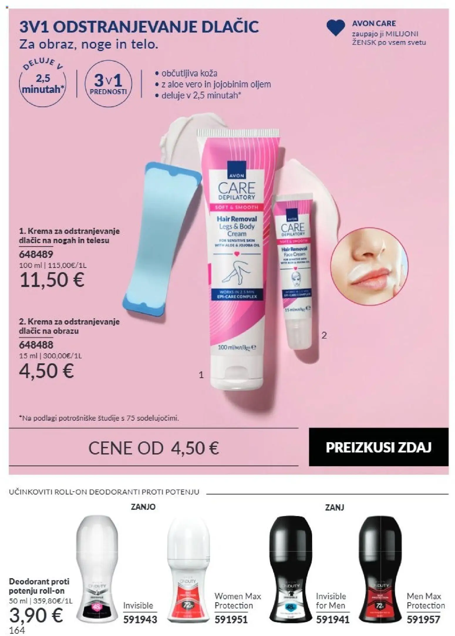 Novi Avon katalog ponudbe – veljaven od 01.09.2026 | Stran: 164 | Izdelki: Krema, Deodorant