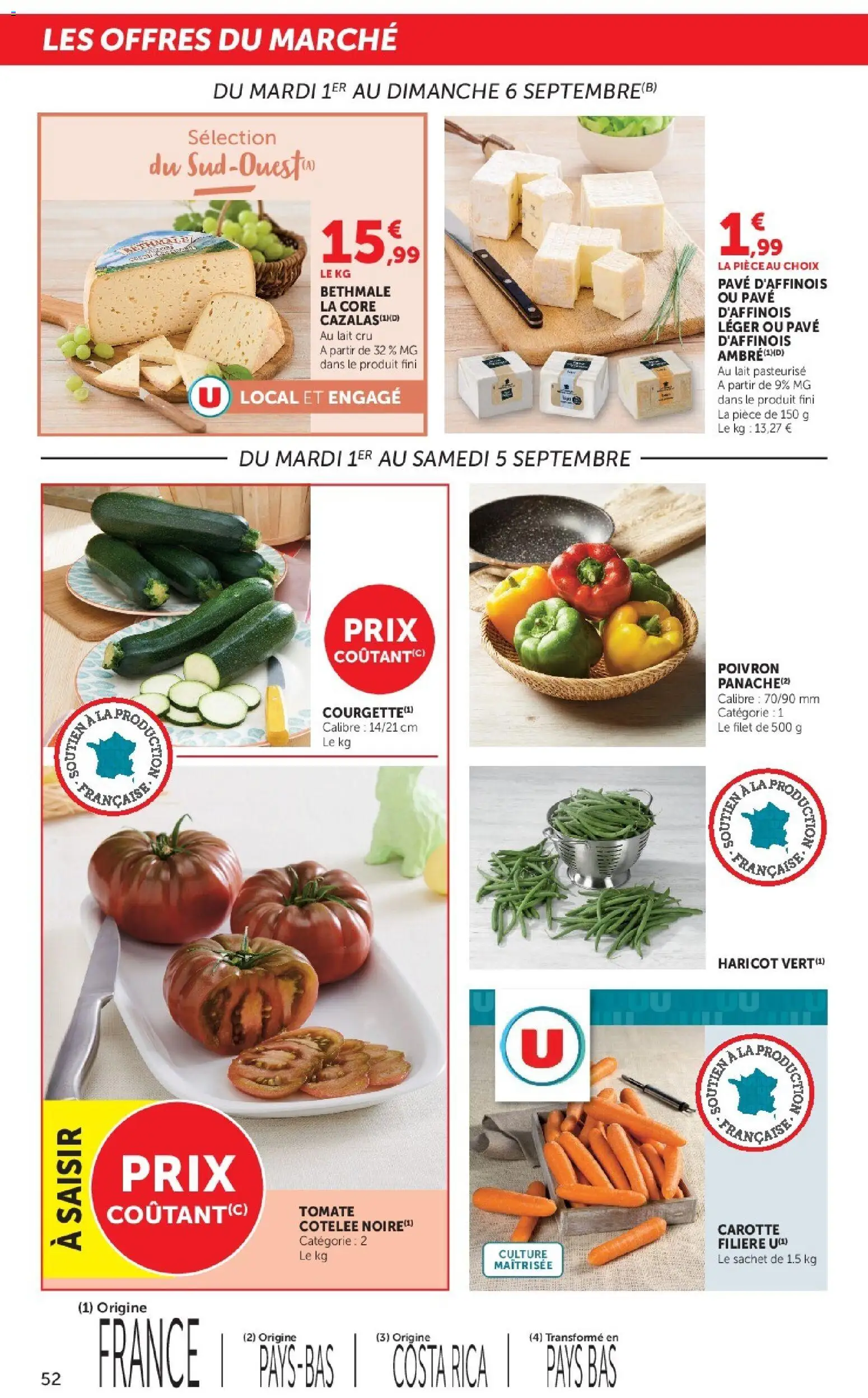 {H1} | Page: 52 | Produits: Poivron, Tomate, Lait, Carotte