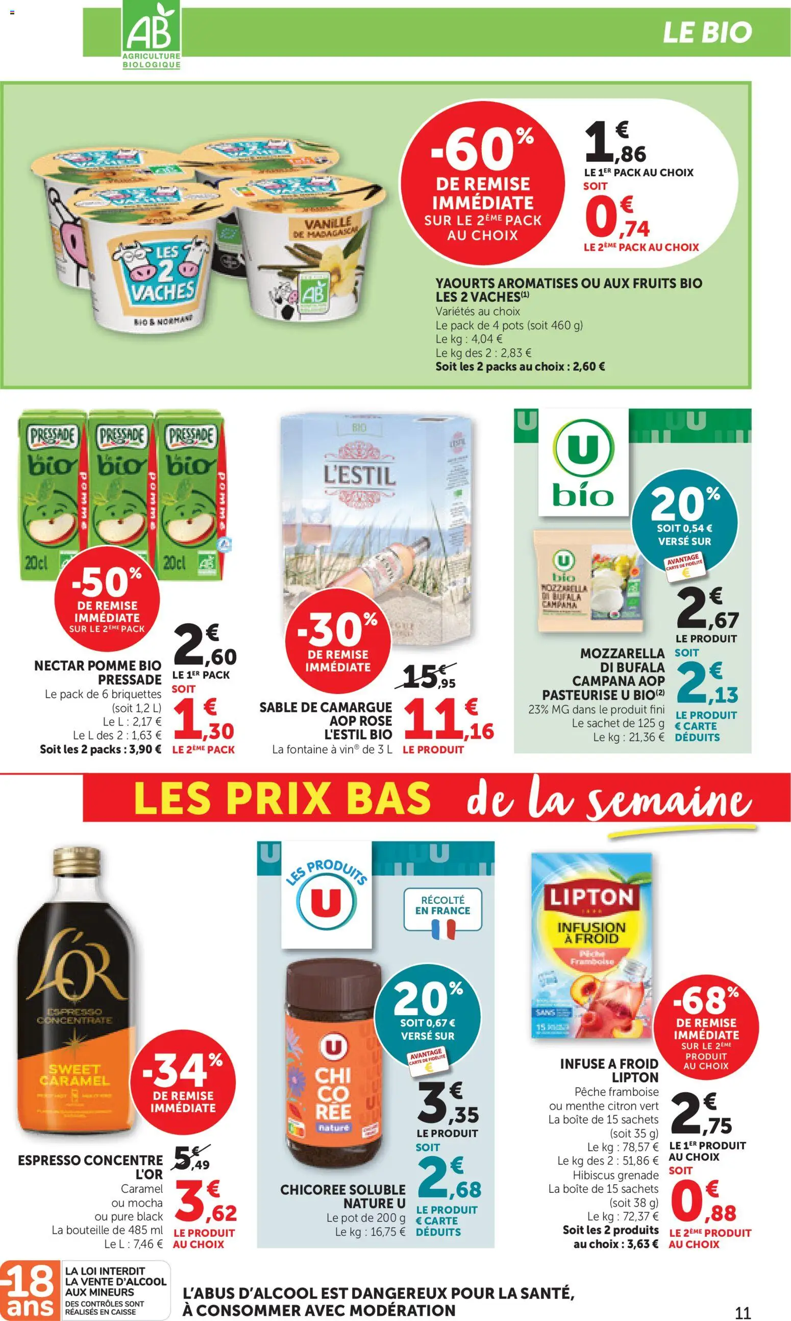 {H1} | Page: 11 | Produits: Yaourts, Citron, Citron vert, Mozzarella