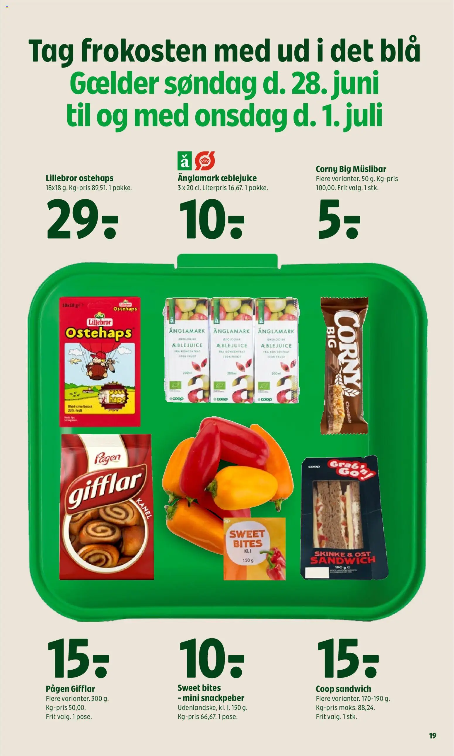 Coop 365 tilbudsavis – gyldig fra 25/06/2026 | Side: 25 | Produkter: Snackpeber, Kanel, Æblejuice, Ostehaps
