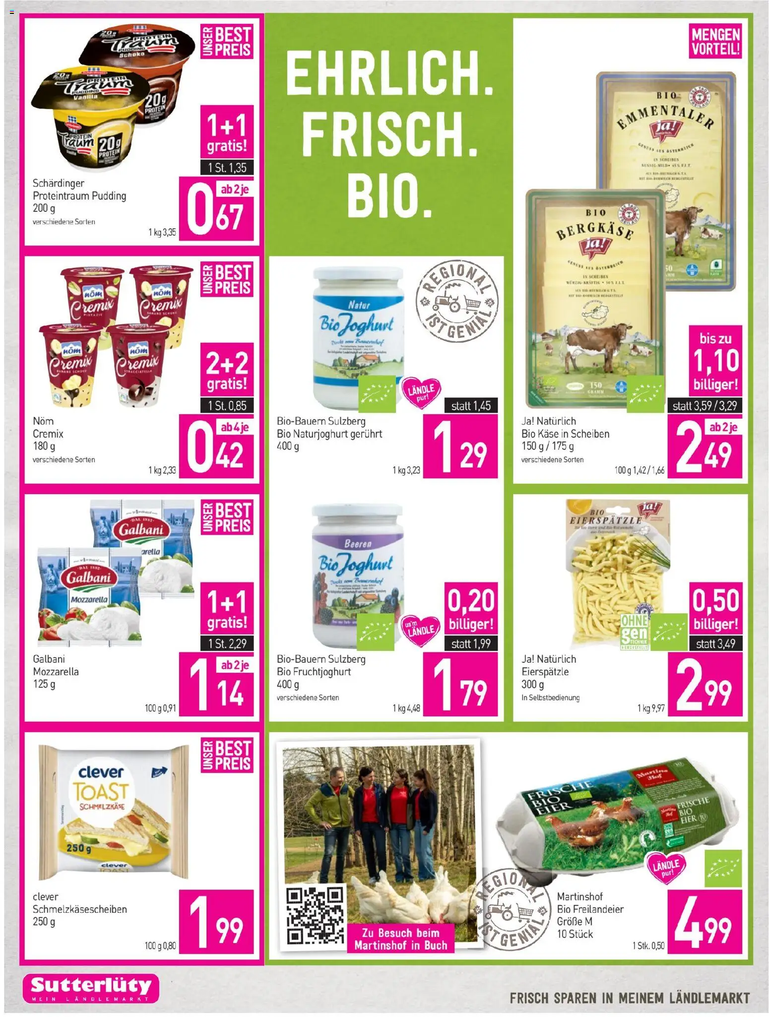 Sutterlüty Flugblatt gültig ab 25.06.2026 | Seite: 4 | Produkte: Käse, Joghurt, Eier
