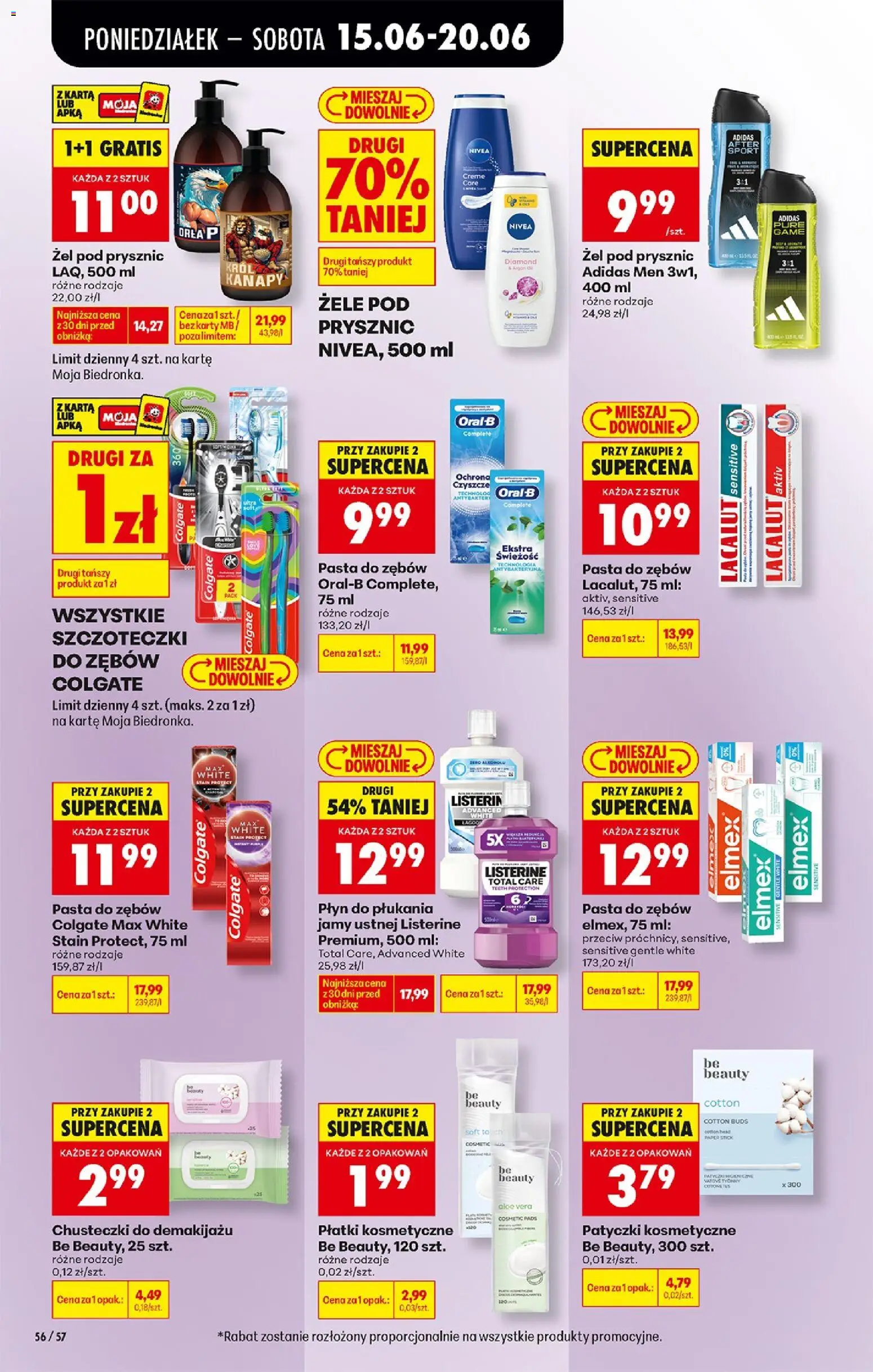 Biedronka Polsko leták od 15.06.2026 | Strana: 76 | Produkty: Nivea, Listerine, Lacalut, Aloe vera