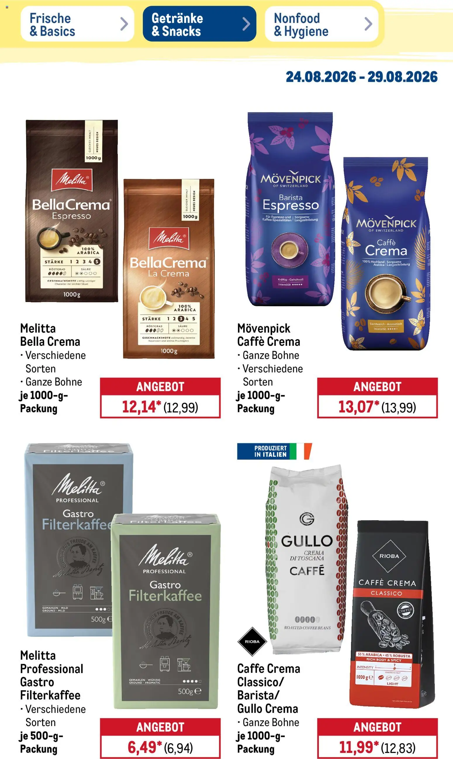 Metro Prospekt – gültig ab 24.08.2026 | Seite: 23 | Produkte: Melitta, Kaffee