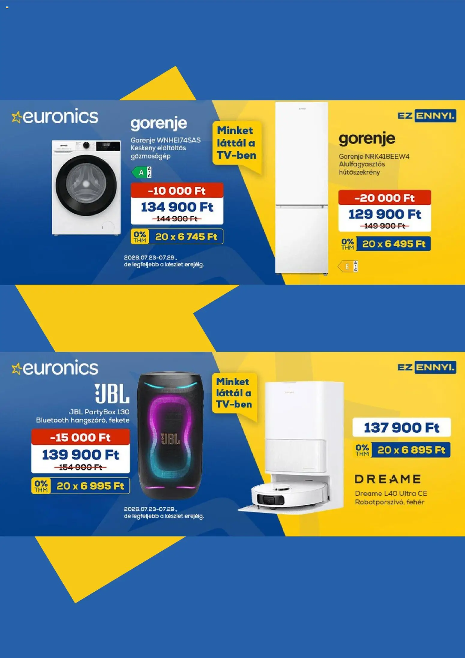 Euronics akciós ujság - amely érvényes a következő dátumtól: 2026.07.23. | Oldal: 2