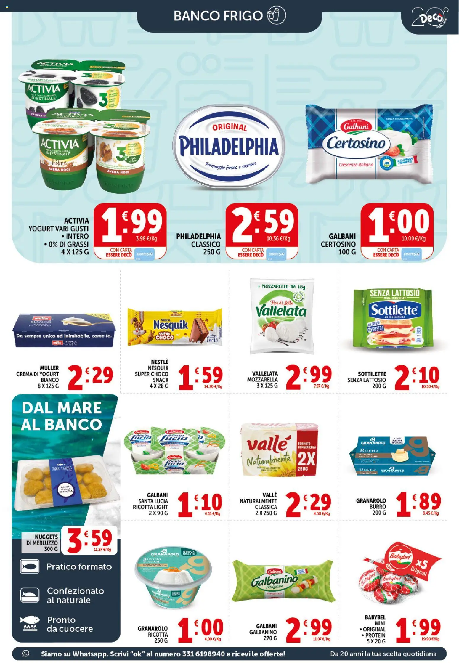 Volantino Decò del 11.05.2026 | Pagina: 7 | Prodotti: Mozzarella senza lattosio, Nuggets, Mozzarella, Burro