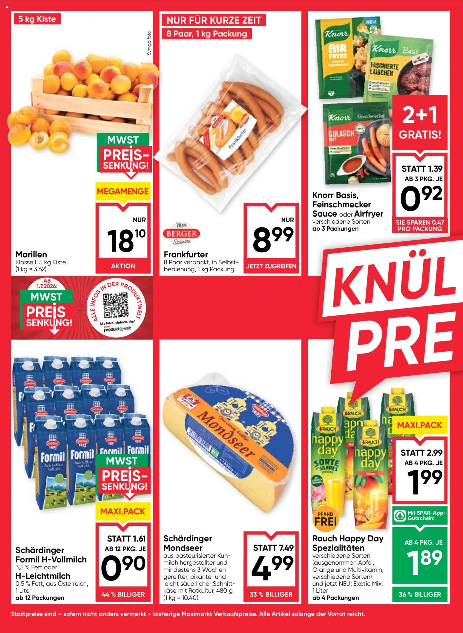 Maximarkt Flugblatt gültig ab 01.07.2026 | Seite: 2 | Produkte: Milch, Käse