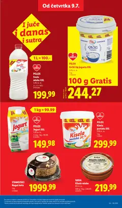PILOS Sveže mleko XXL, Sveže mleko 2,8% m. m. 2 l; 1 l = 100.- - pregled Lidl kataloga - važi od 09.07.2026 | Strana: 25