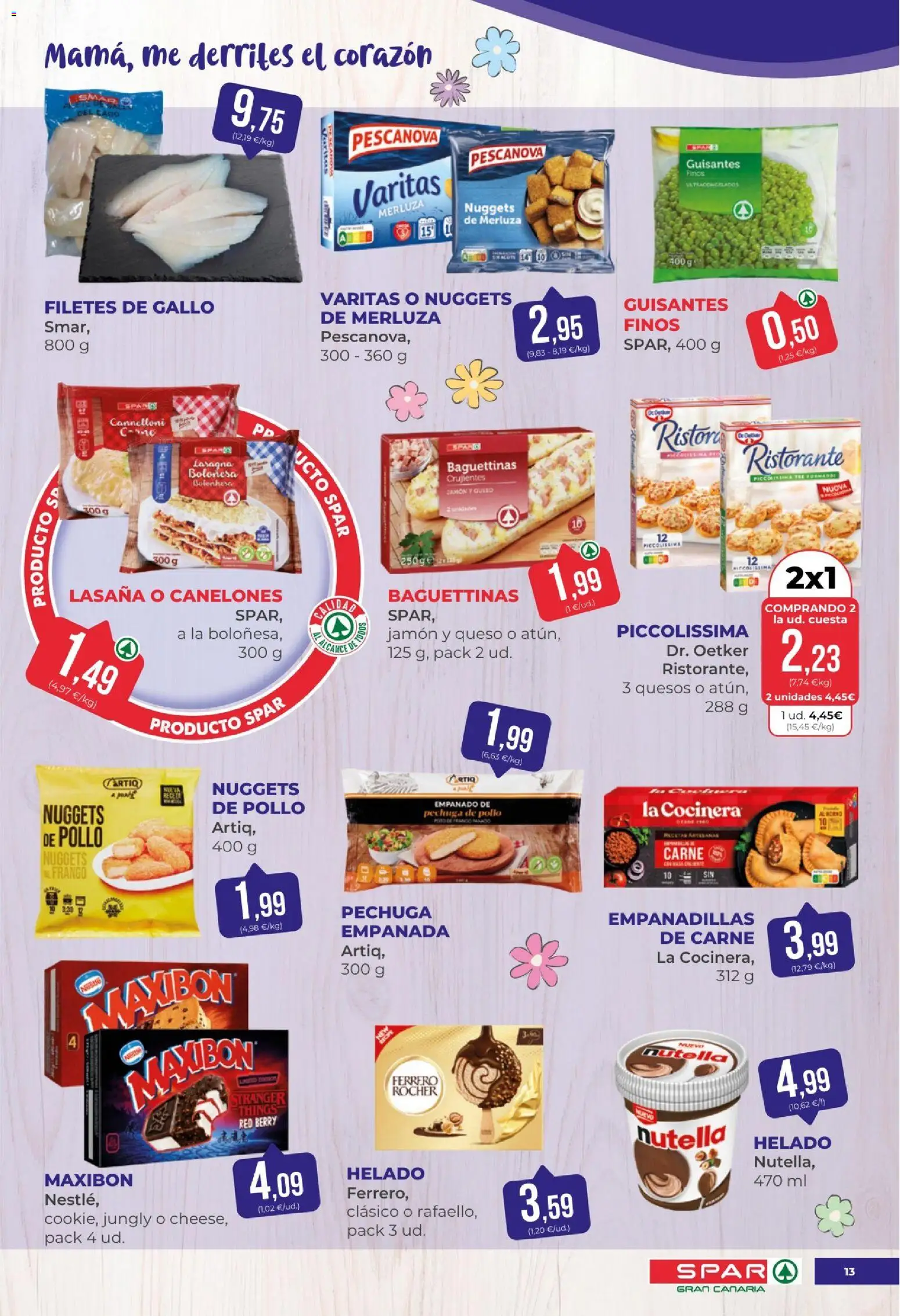Spar folleto │ válido desde el 17.04.2026 | Página: 13 | Productos: Queso, Helado, Canelones, Nuggets