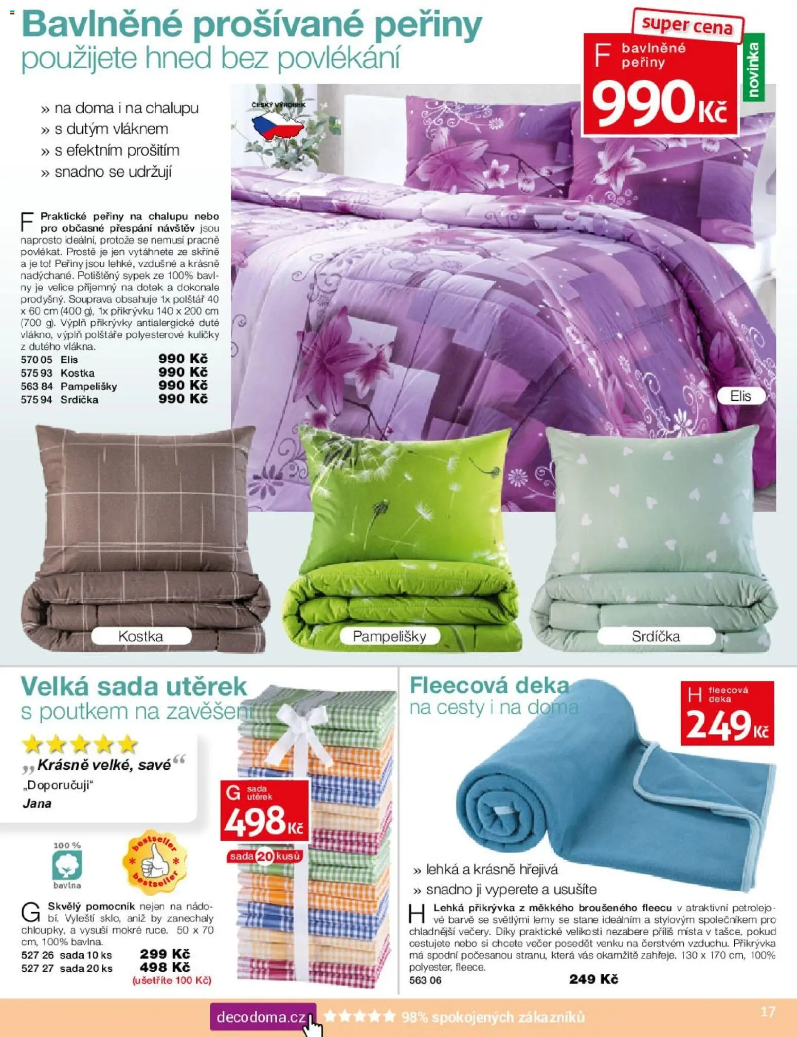 Decodoma katalog Jaro 2026 od 30.03.2026 | Strana: 17 | Produkty: Polštáře, Peřiny, Deka, Kuličky