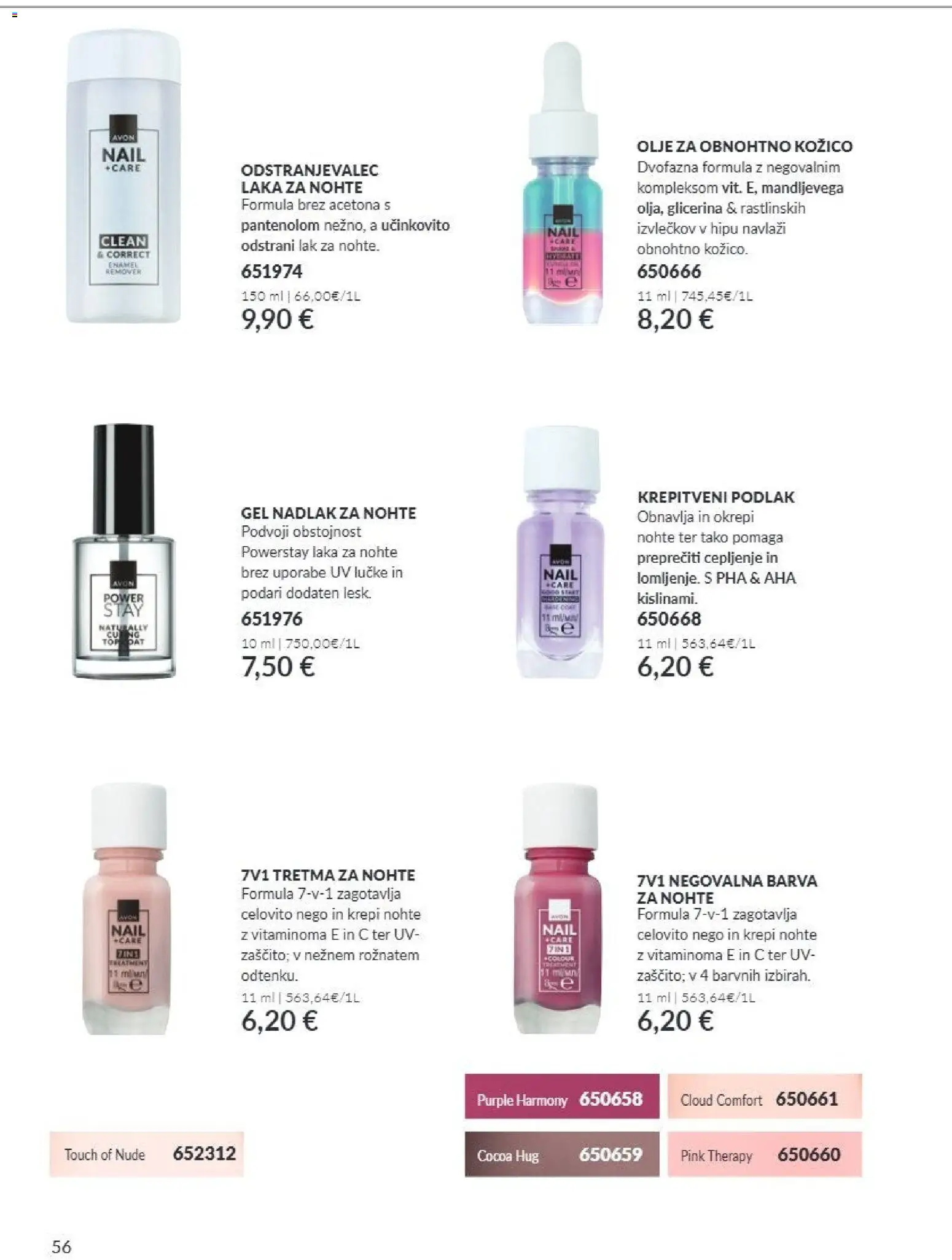 Novi Avon katalog ponudbe – veljaven od 01.10.2026 | Stran: 56 | Izdelki: Olje, Lak, Barva