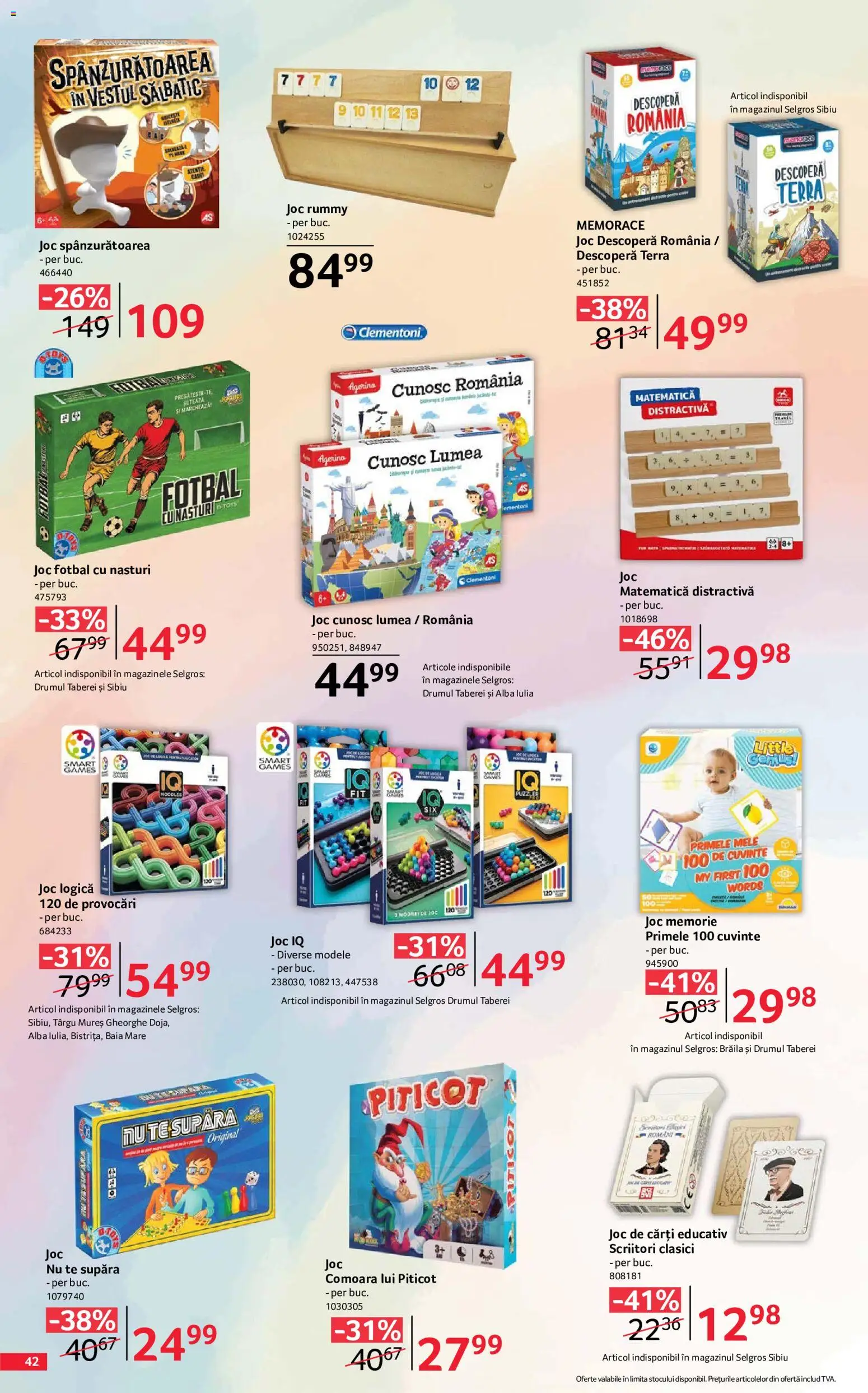 Noul catalog Selgros – valabil de la 07.08.2026 | Pagină: 42 | Produse: Memorie, Joc, Cărți, Noodles