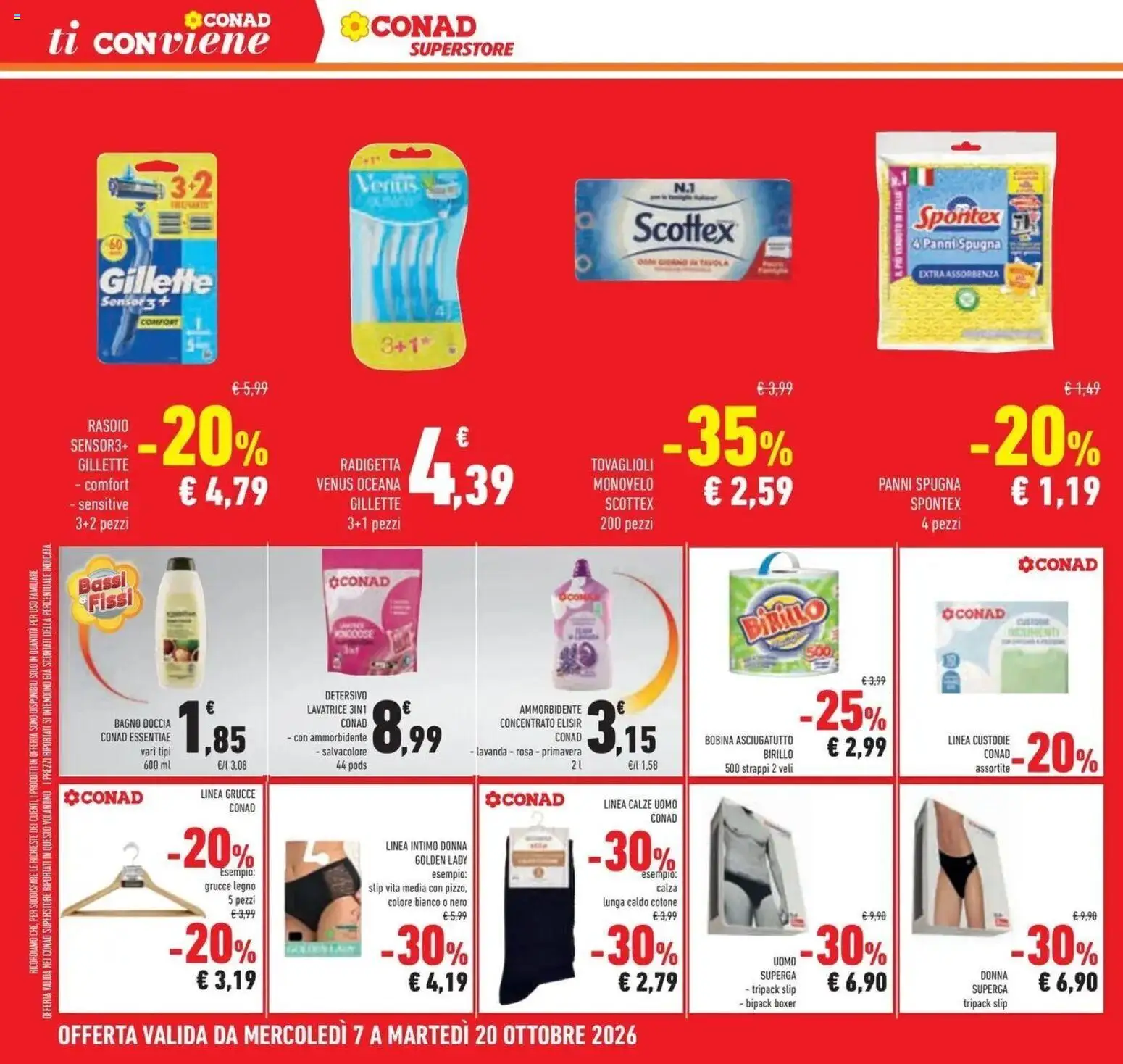 Anteprima volantino Conad dal 07/10/2026 prossima settimana | Pagina: 50 | Prodotti: Intimo, Slip, Boxer, Gel detergente