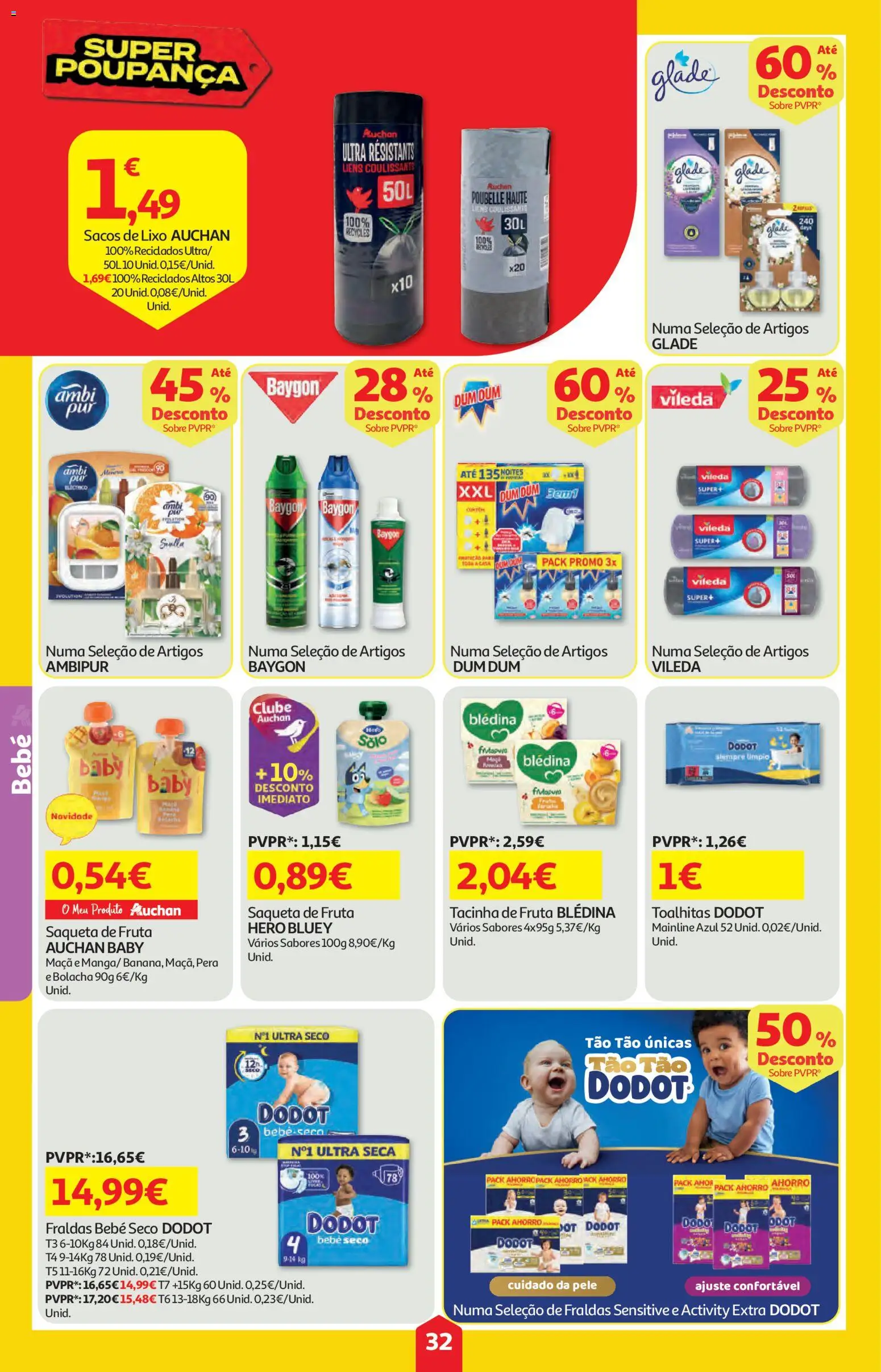 Auchan folheto │ válido de 25/06/2026 | Página: 32 | Produtos: Fraldas, Maça