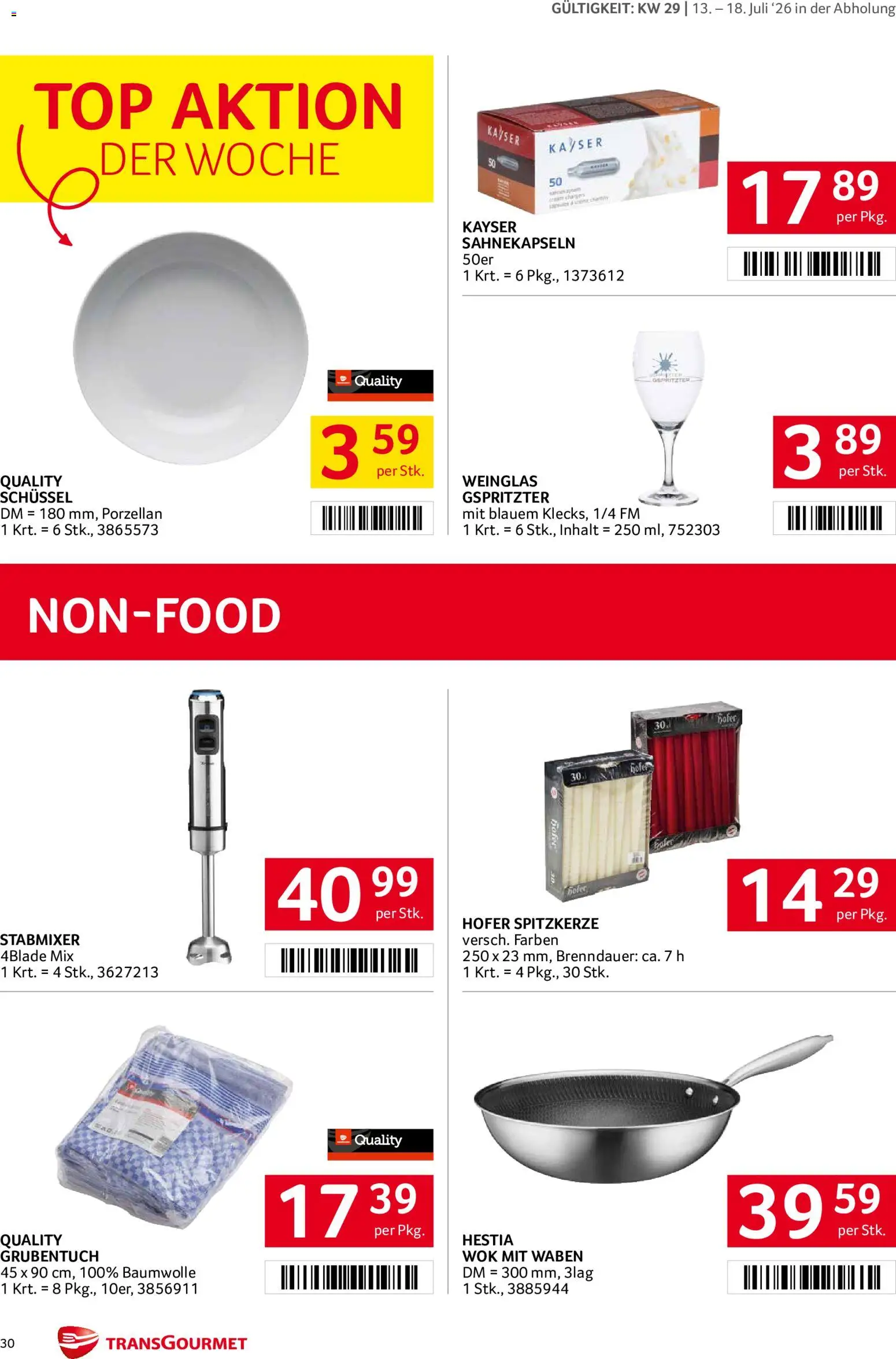 Transgourmet Flugblatt gültig ab 13.07.2026 | Seite: 30