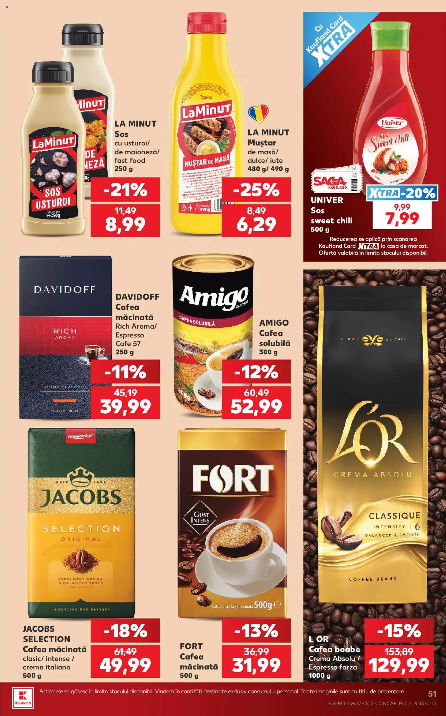 Noul catalog Kaufland – valabil de la 01.07.2026 | Pagină: 51 | Produse: Masă, Cafea, Muștar, Usturoi