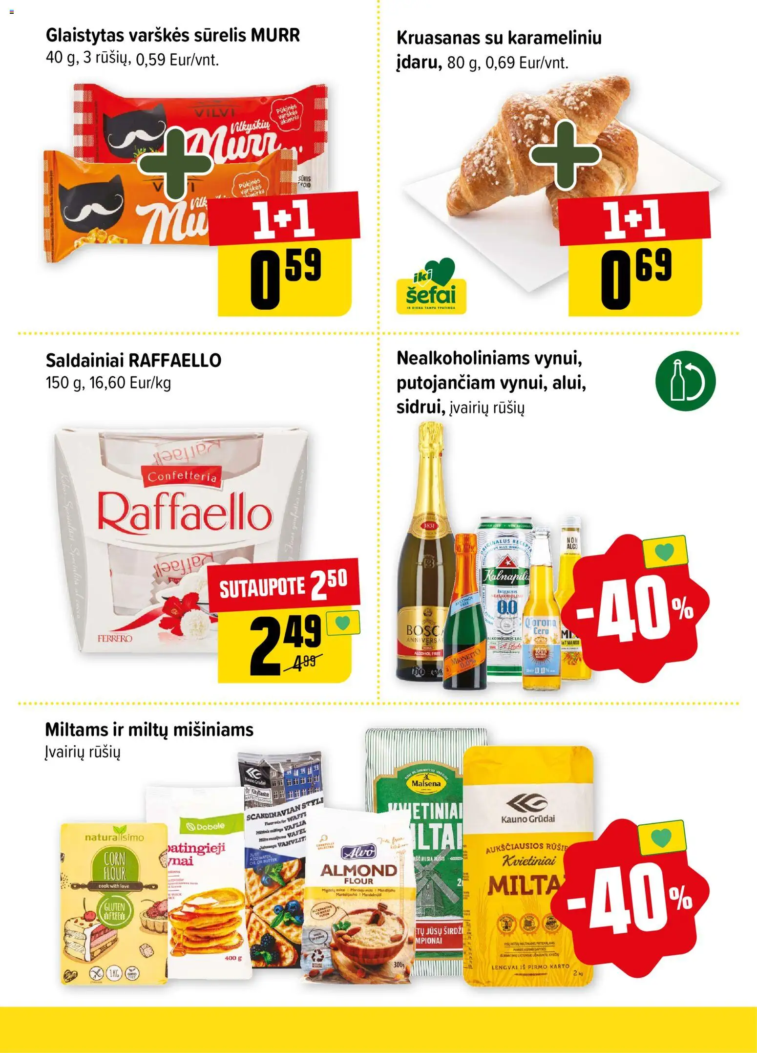 IKI akcijos nuo 2026.08.06 | Puslapis: 3 | Prekių: Sūrelis, Varškė, Alus, Saldainiai