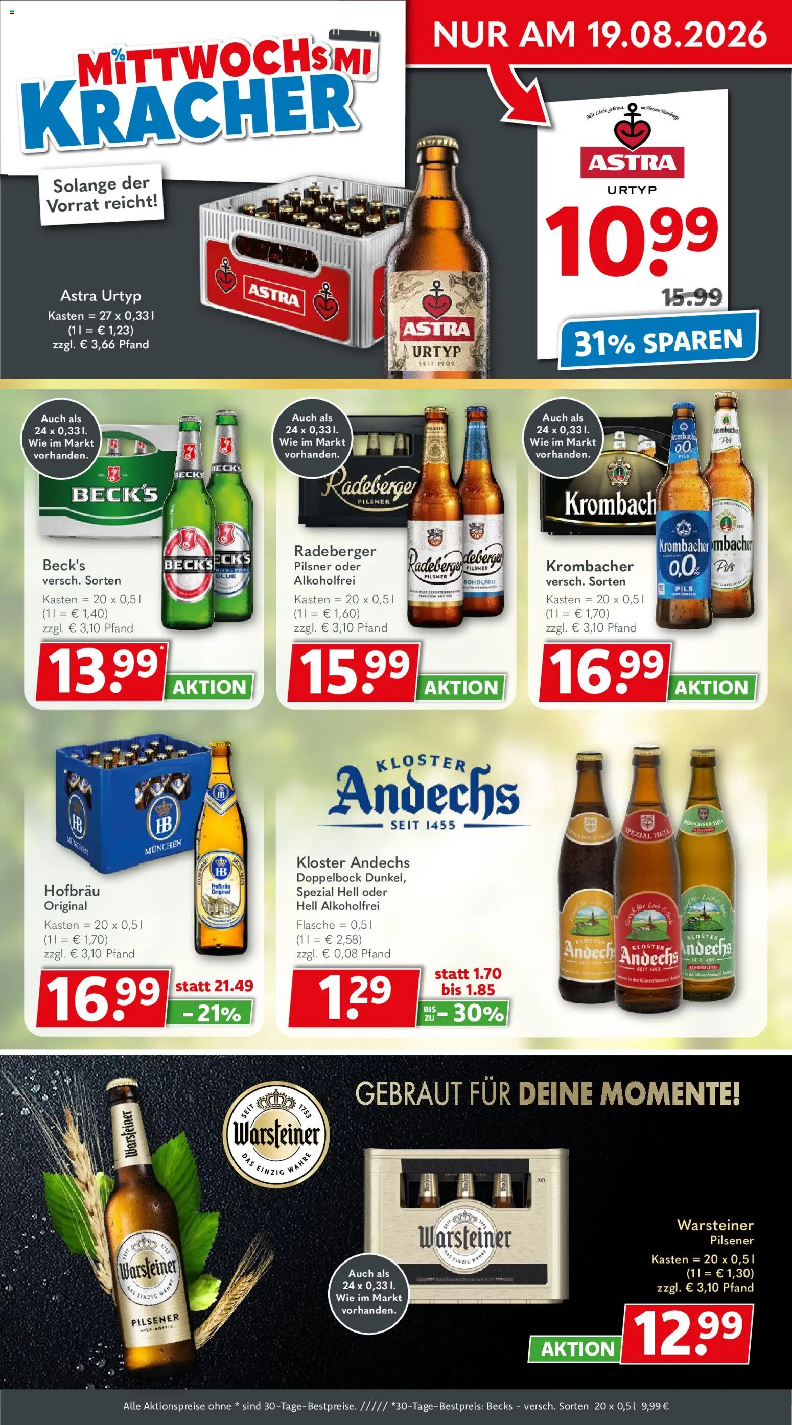Getränkeland Prospekt Berlin – gültig ab 17.08.2026 | Seite: 2 | Produkte: Pils, Astra, Warsteiner, Krombacher