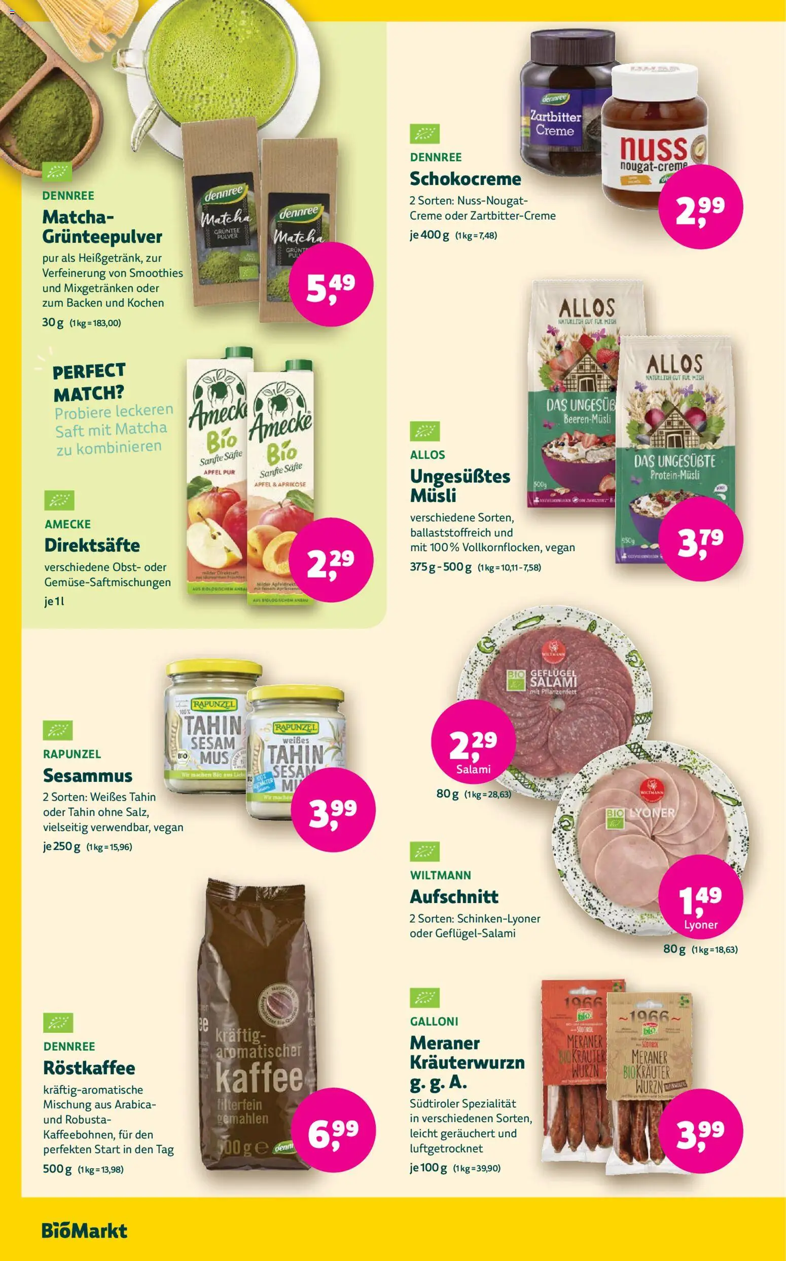 BioMarkt Prospekt – gültig ab 03.06.2026 | Seite: 12 | Produkte: Musli, Äpfel, Salami, Saft