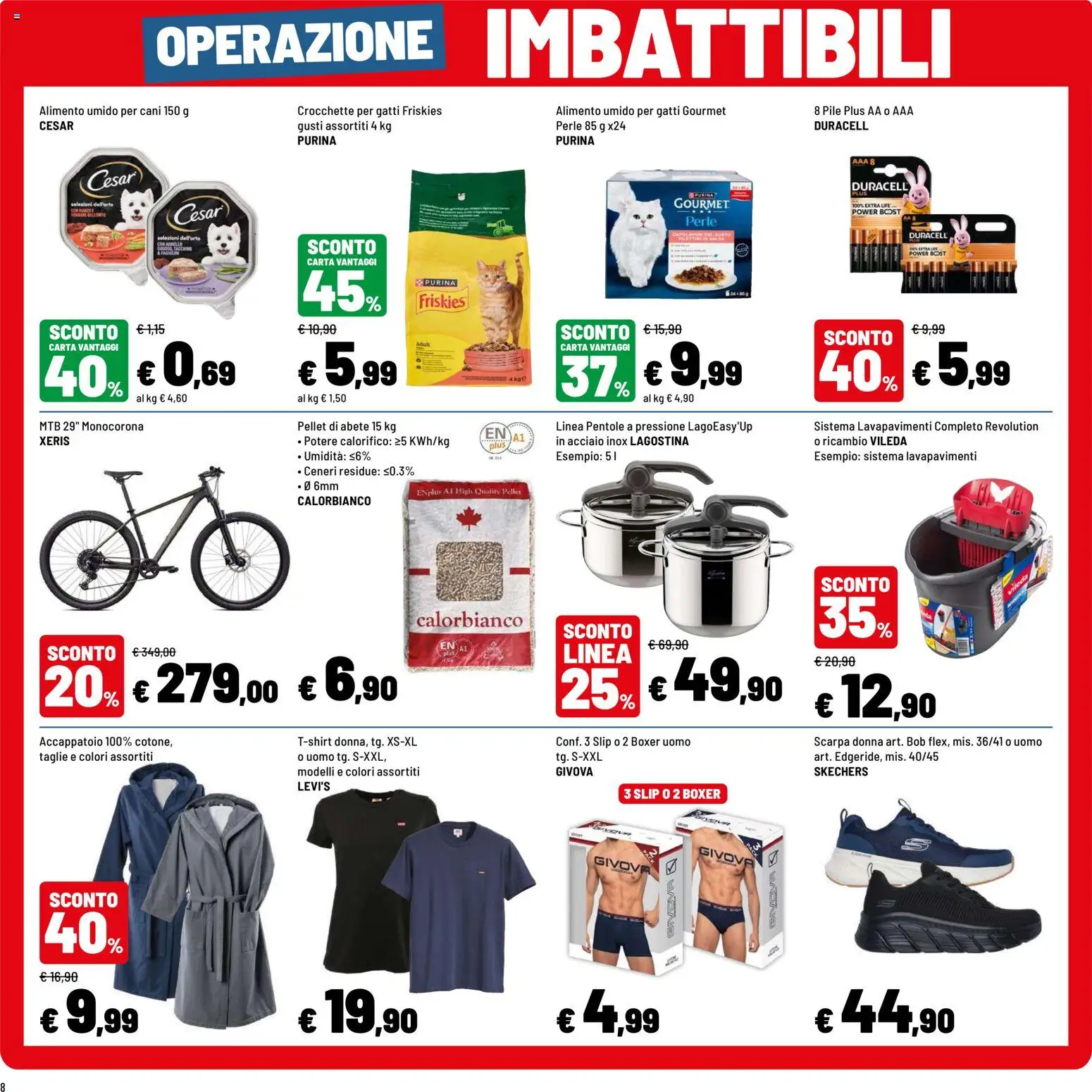 Volantino Iper del 19/08/2026 | Pagina: 8 | Prodotti: Crocchette per gatti, Pellet, Boxer, Pentole
