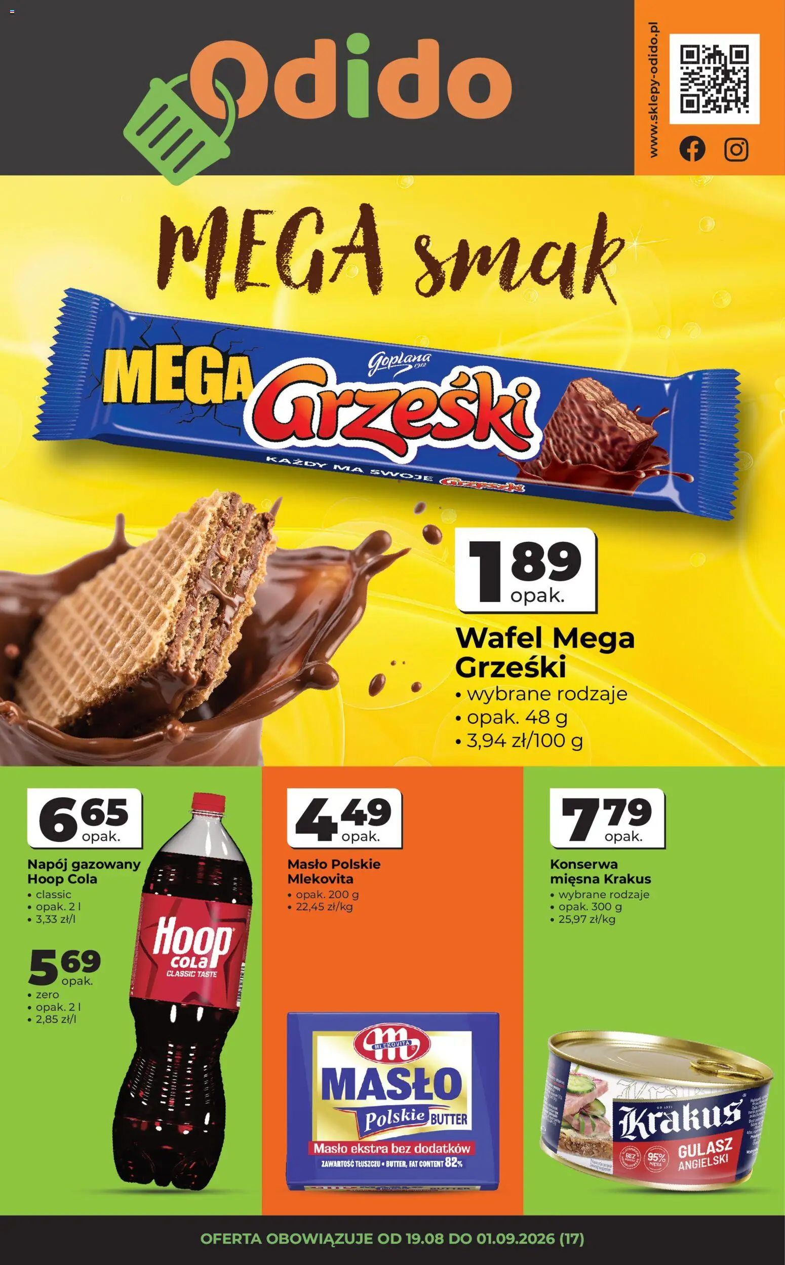 Odido gazetka od 19.08.2026 | Strona: 1 | Produkty: Masło Polskie, Gulasz angielski, Masło, Gulasz