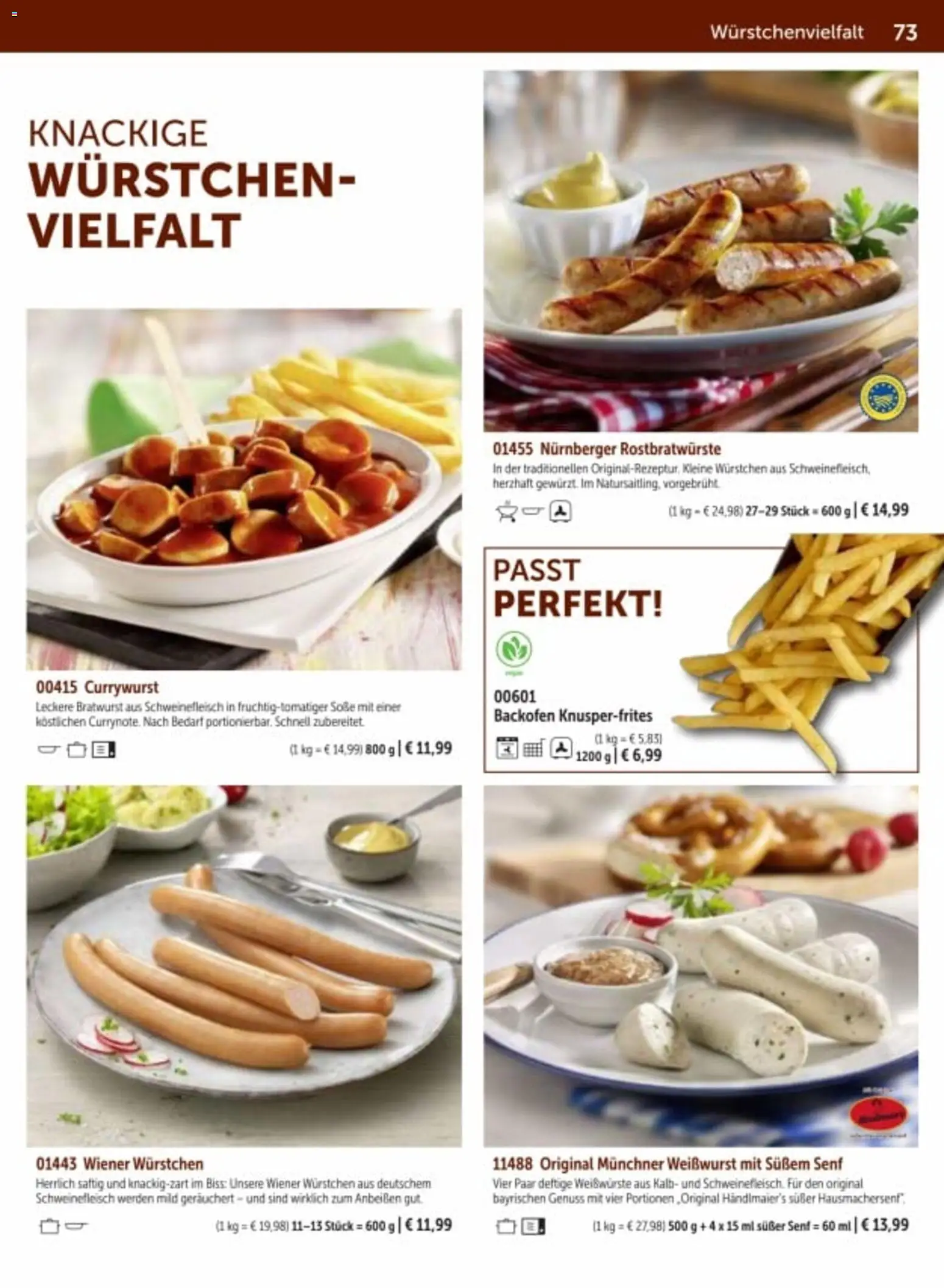 Bofrost Katalog – gültig ab 06.03.2026 | Seite: 73 | Produkte: Weißwurst, Soße, Backofen, Schweinefleisch