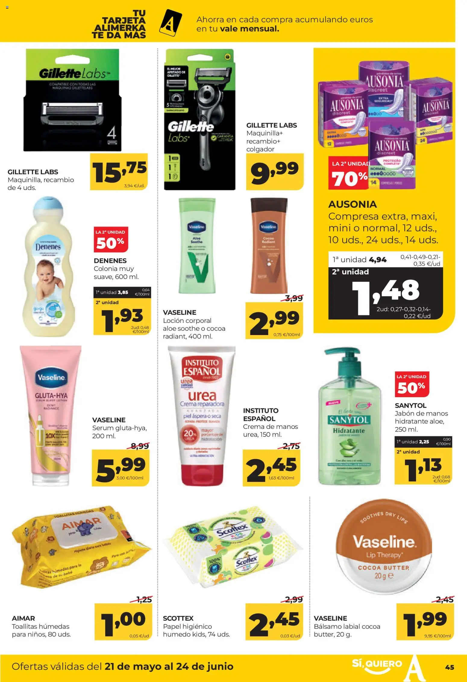 Alimerka folleto Asturias │ válido desde el 21.05.2026 | Página: 47 | Productos: Loción corporal, Papel higienico, Crema, Bálsamo labial